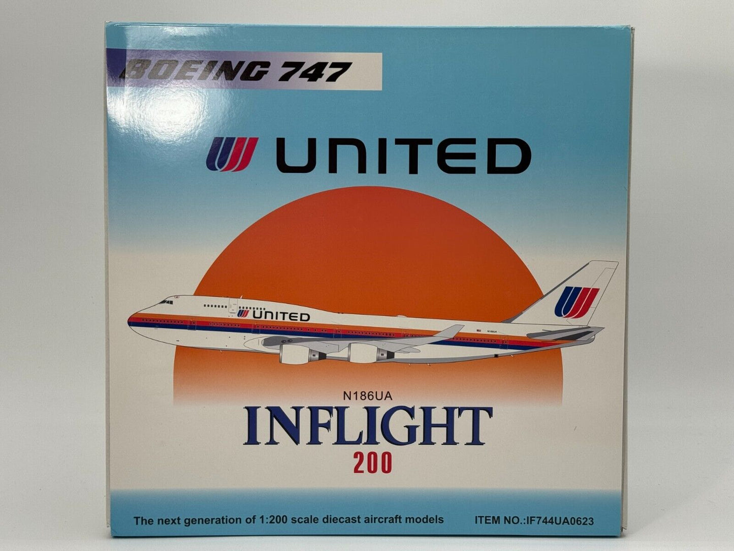 Inflight200 United Airlines Boeing 747-400 N186UA Saul Bass IF744UA0623 Mint