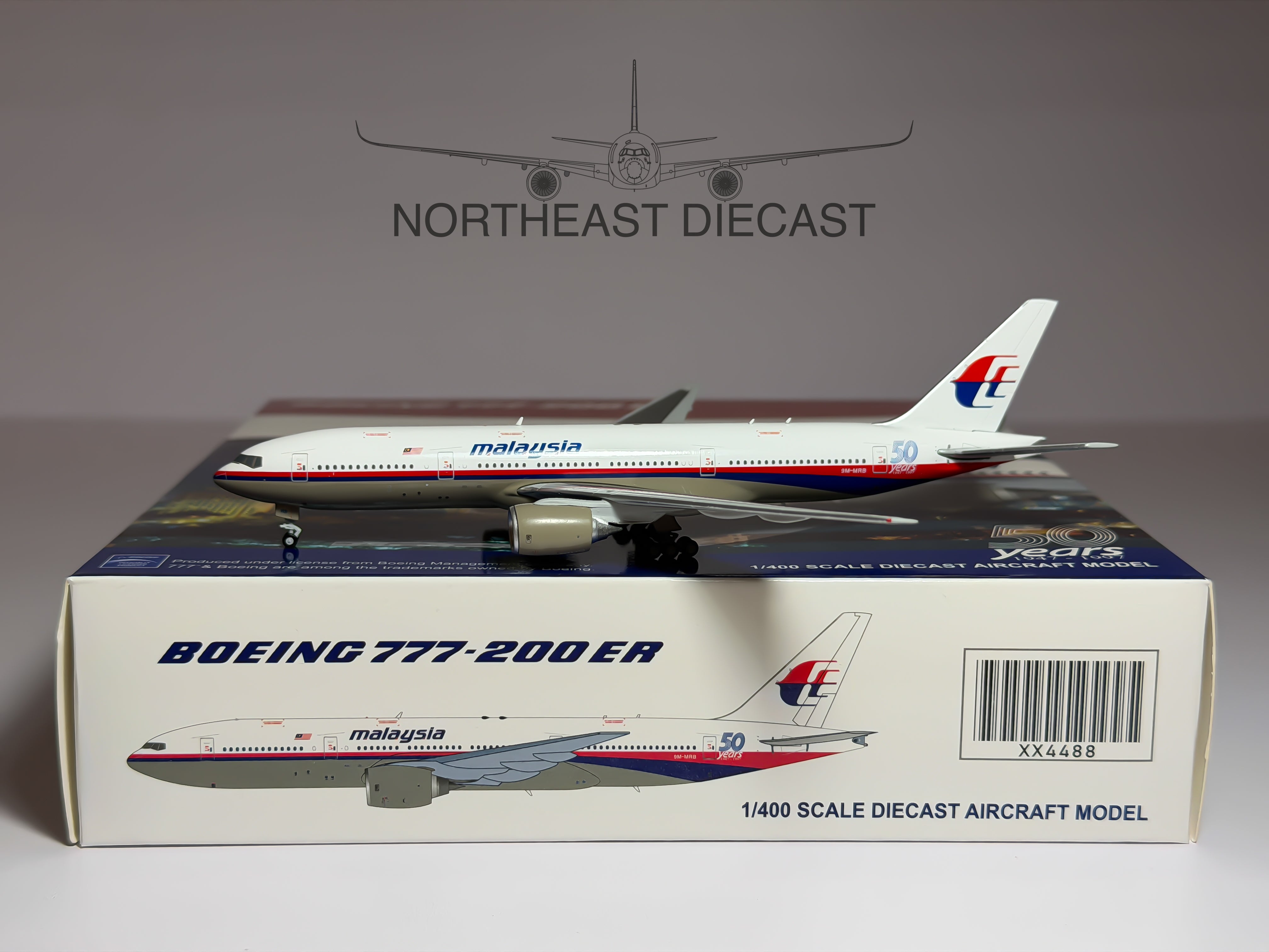 Malaysia Boeing 777-200ER 1:400 Diecast Aircraft - JC Wings