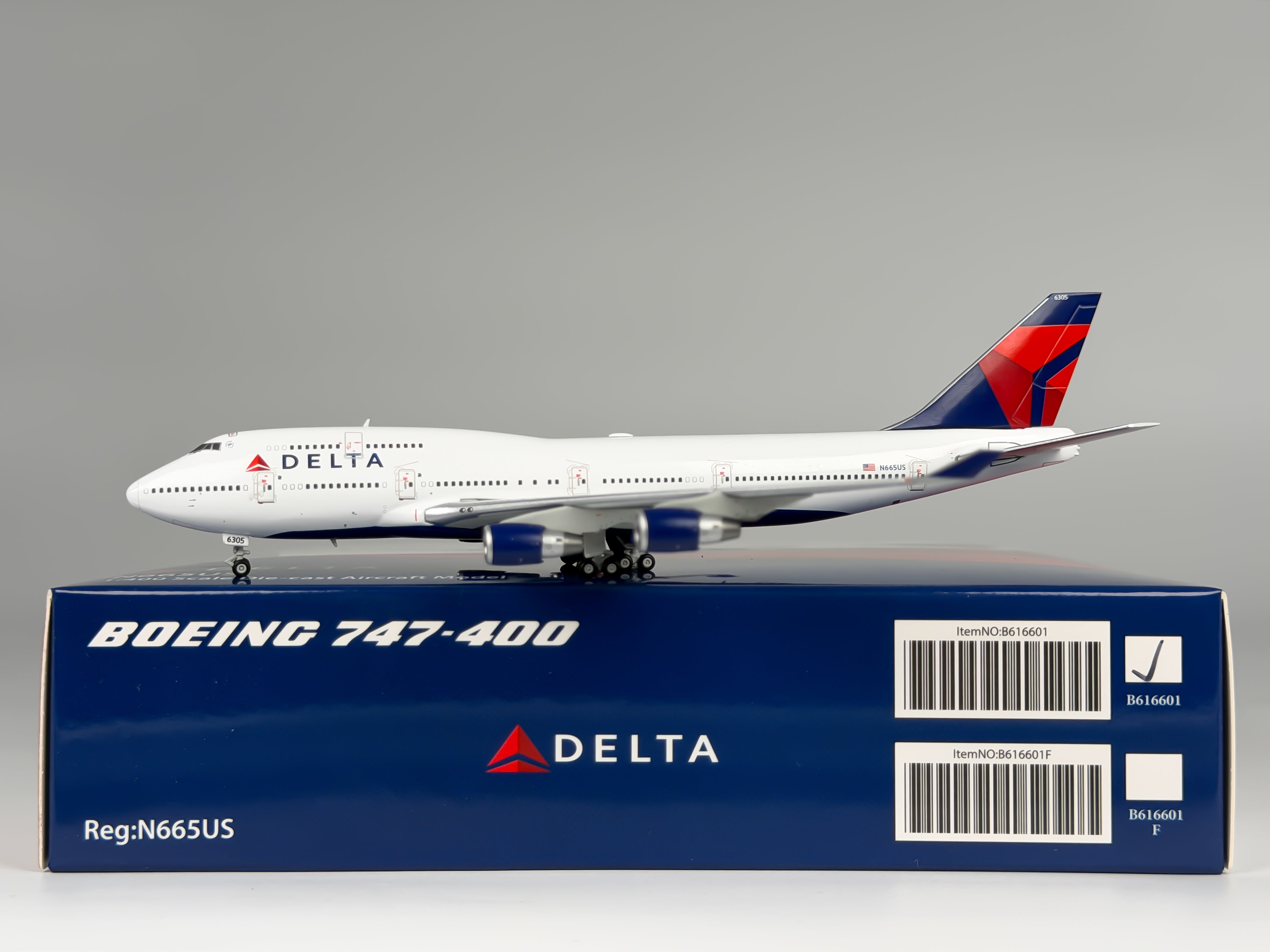 Delta Air Lines 747-400 模型 Delta Air Lines Boeing 747-400 1:400 Diecast Aircraft - HX Models