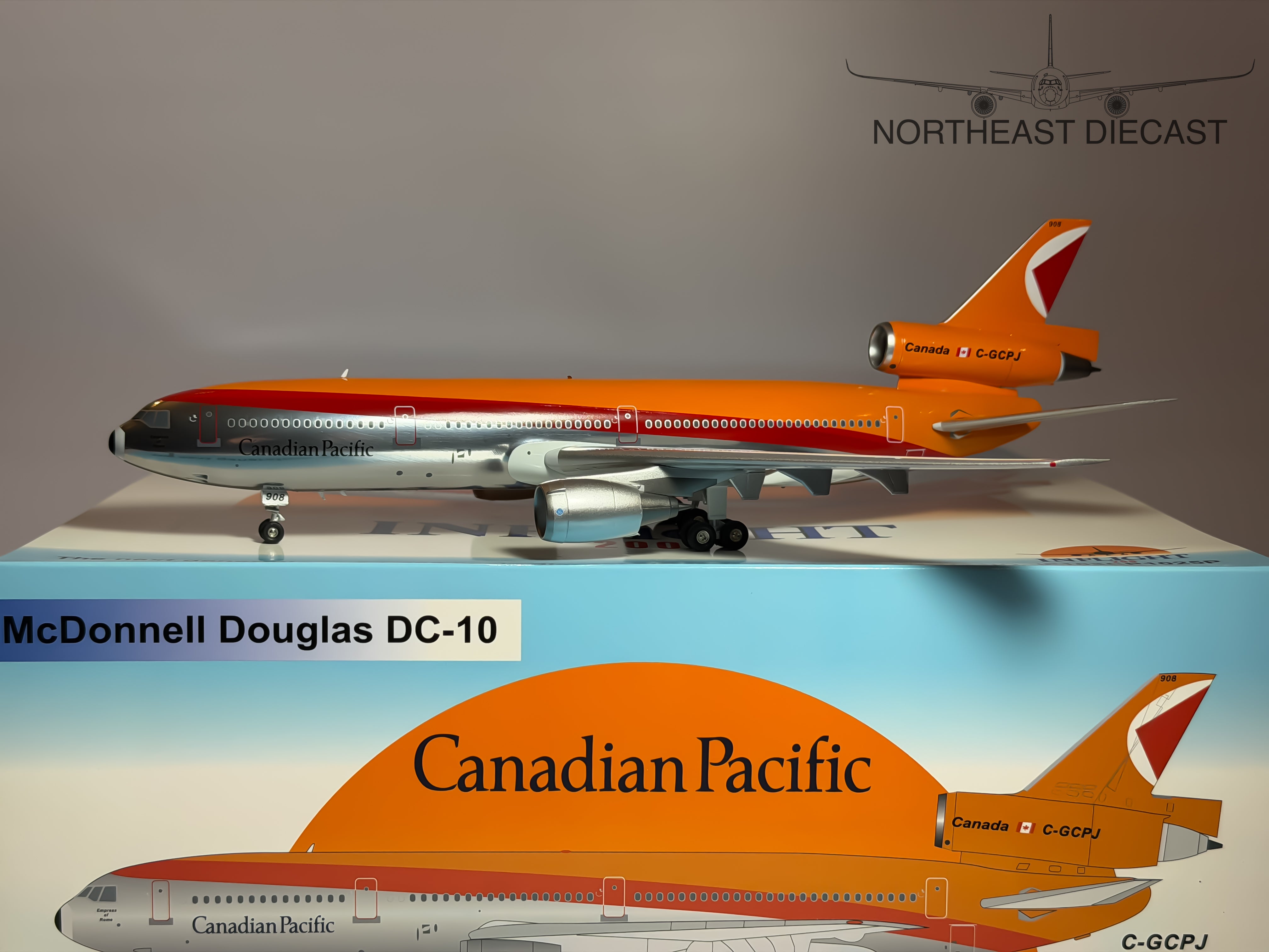 1/200 CP Air DC-10 航空機モデル オレンジ Canadian Pacific McDonnell Douglas DC-10-30 1:200 Diecast Aircraft