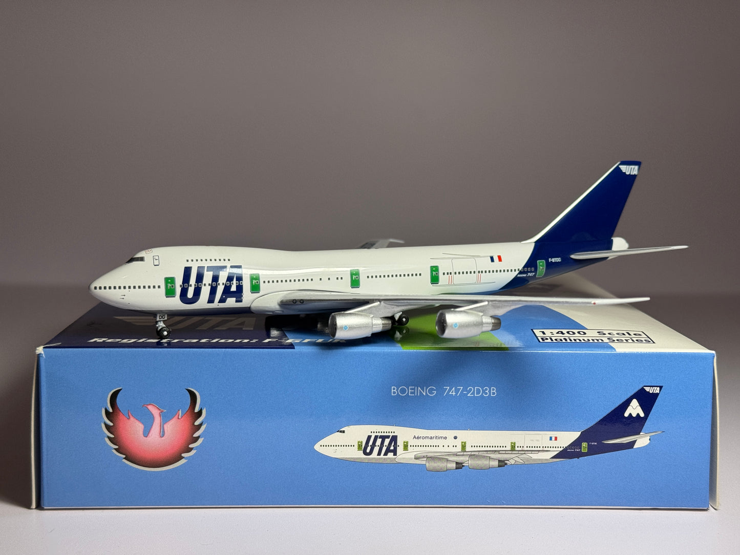 Phoenix Models 1:400 UTA French Airlines Boeing 747-200 F-BTDG SOCATEC release SOCUTA003