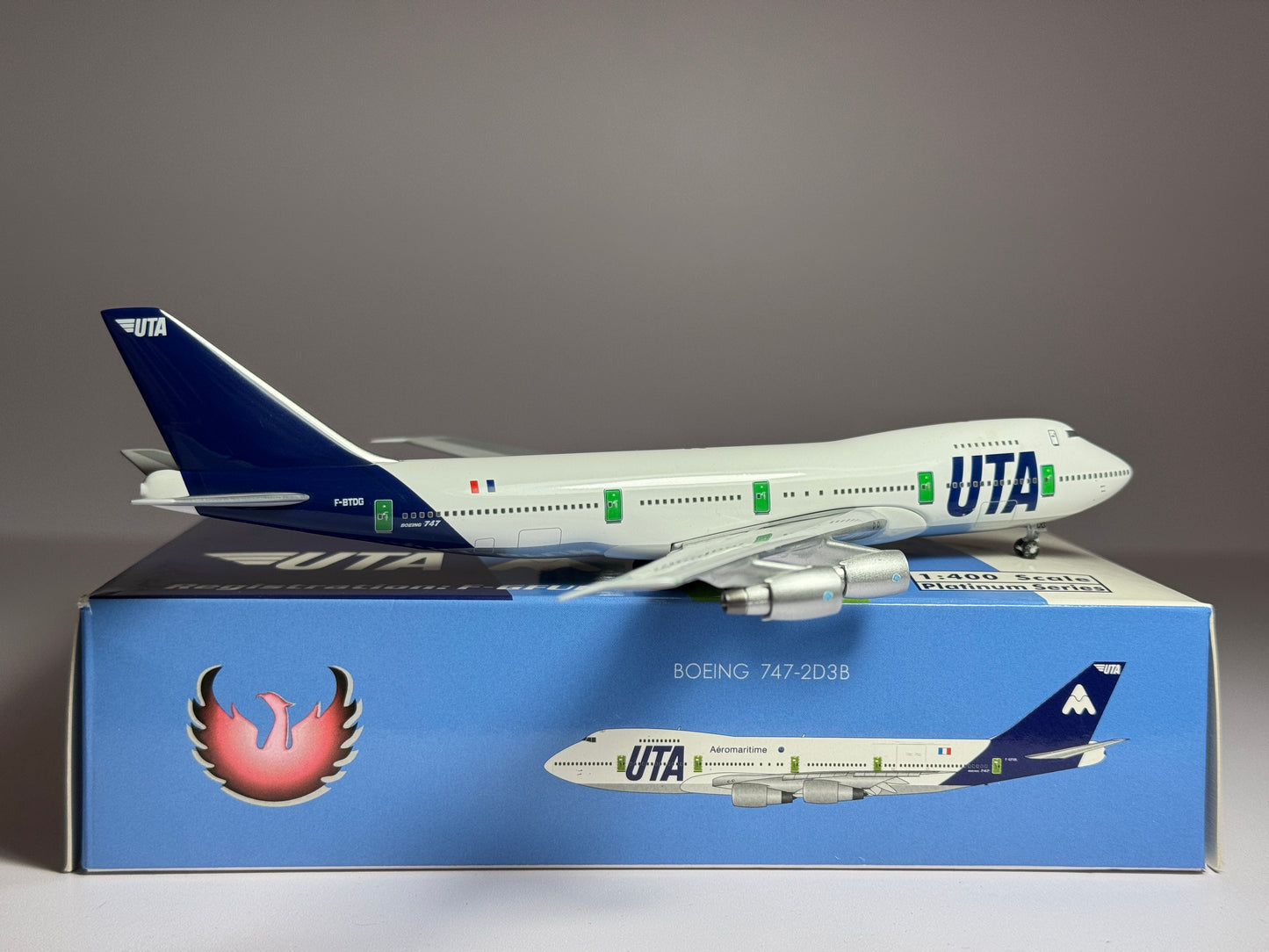 Phoenix Models 1:400 UTA French Airlines Boeing 747-200 F-BTDG SOCATEC release SOCUTA003