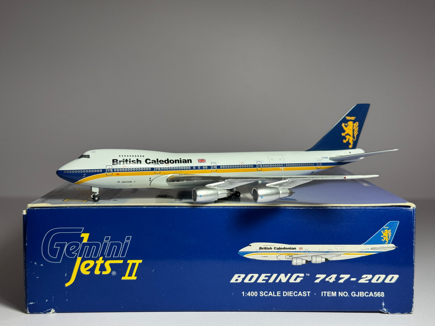 Gemini Jets 1:400 British Caledonian Boeing 747-200 G-HUGE 1980s scheme GJBCA568