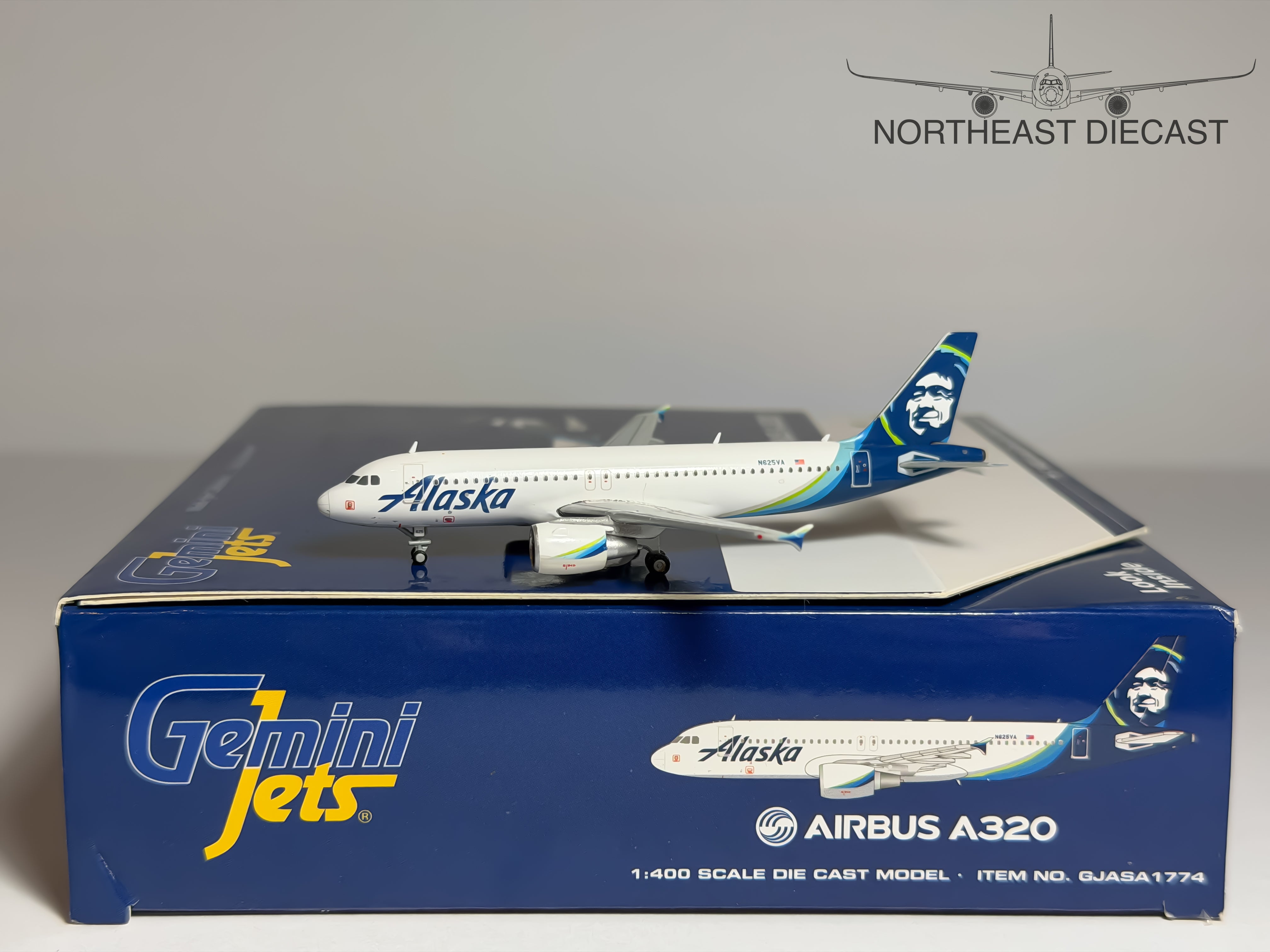 Alaska Airlines Airbus A320-200 1:400 Diecast Aircraft - Gemini