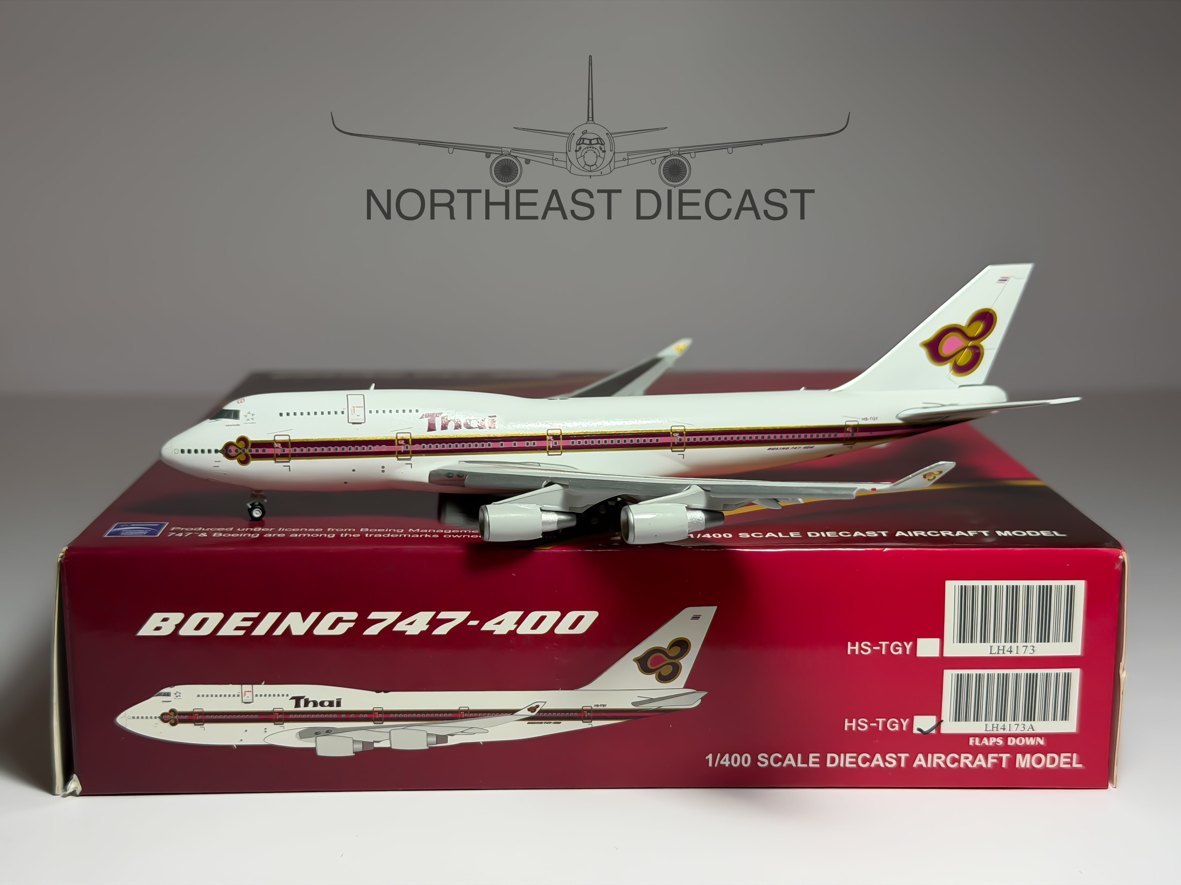 Thai Airways Boeing 747-400 1:400 Diecast Aircraft - JC Wings