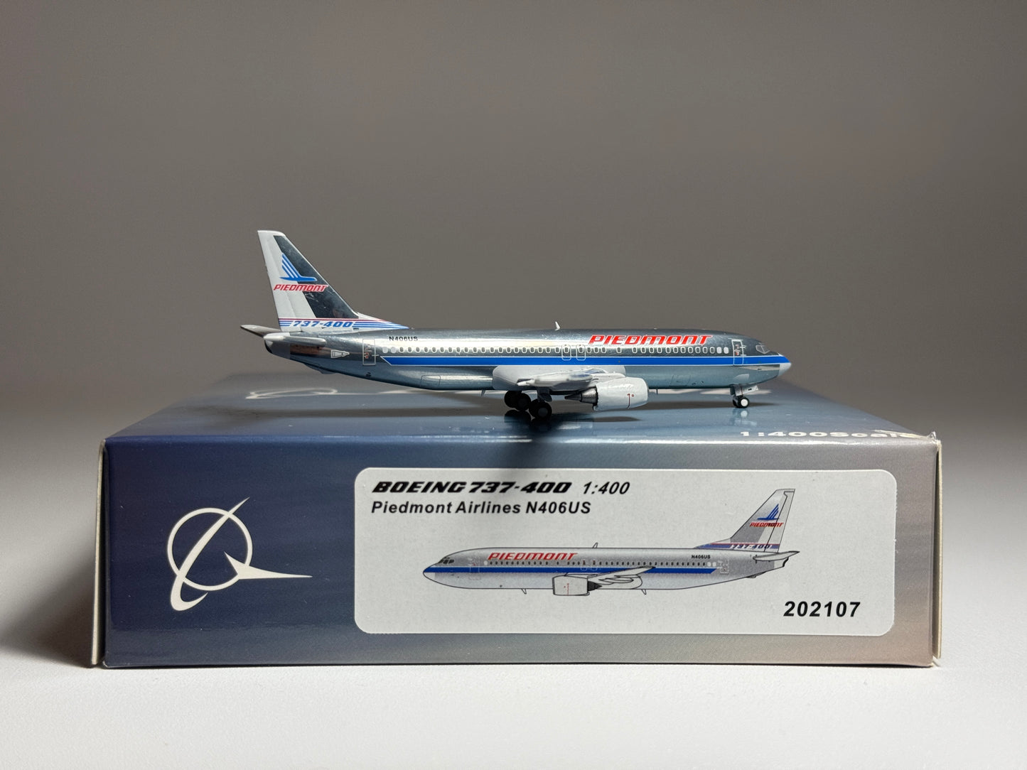 Panda Models 1:400 Piedmont Airlines Boeing 737-400 N406US Polished PM202107