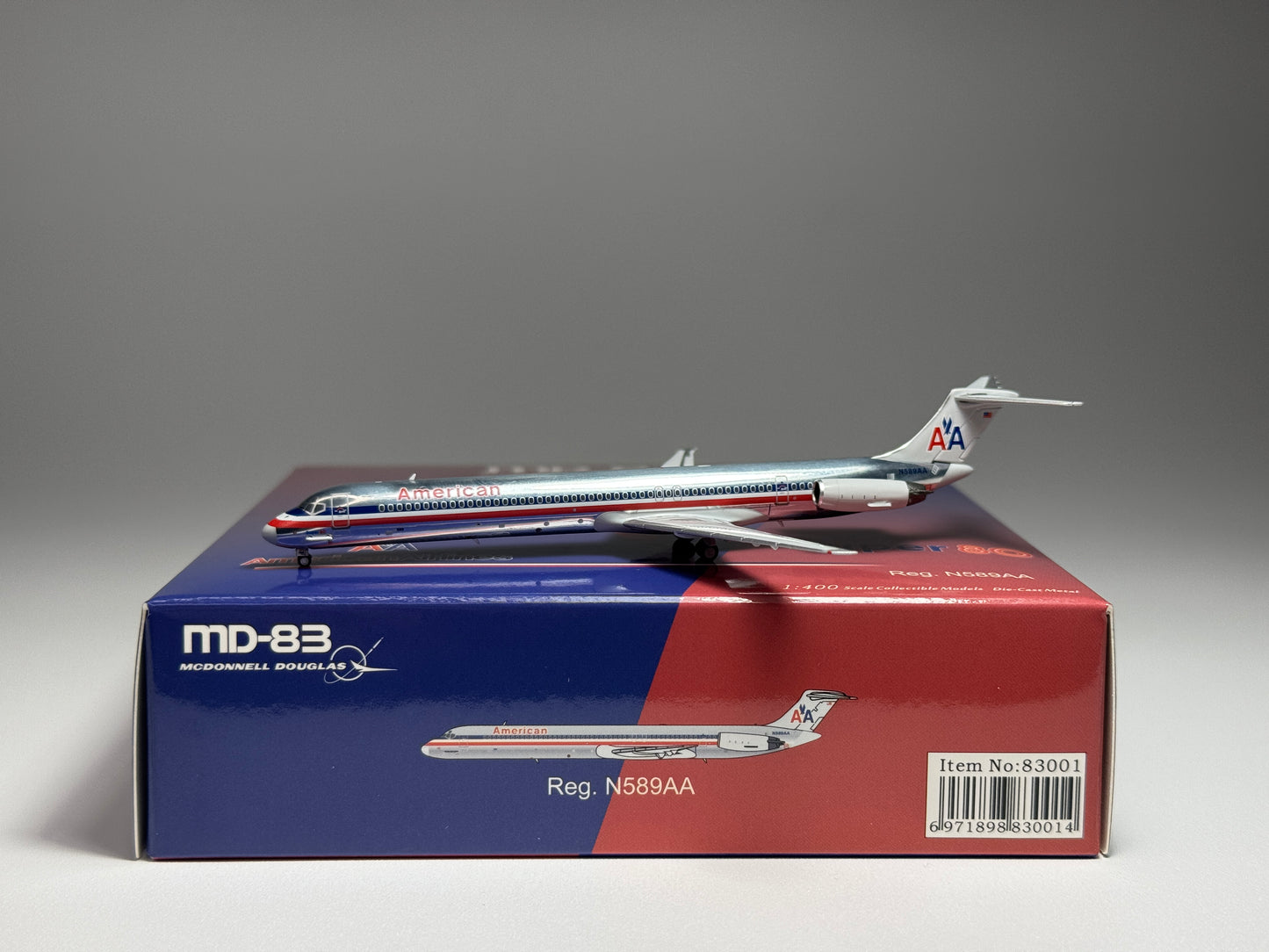 NG Models 1:400 American Airlines McDonnell Douglas MD-83 N589AA Polished 83001