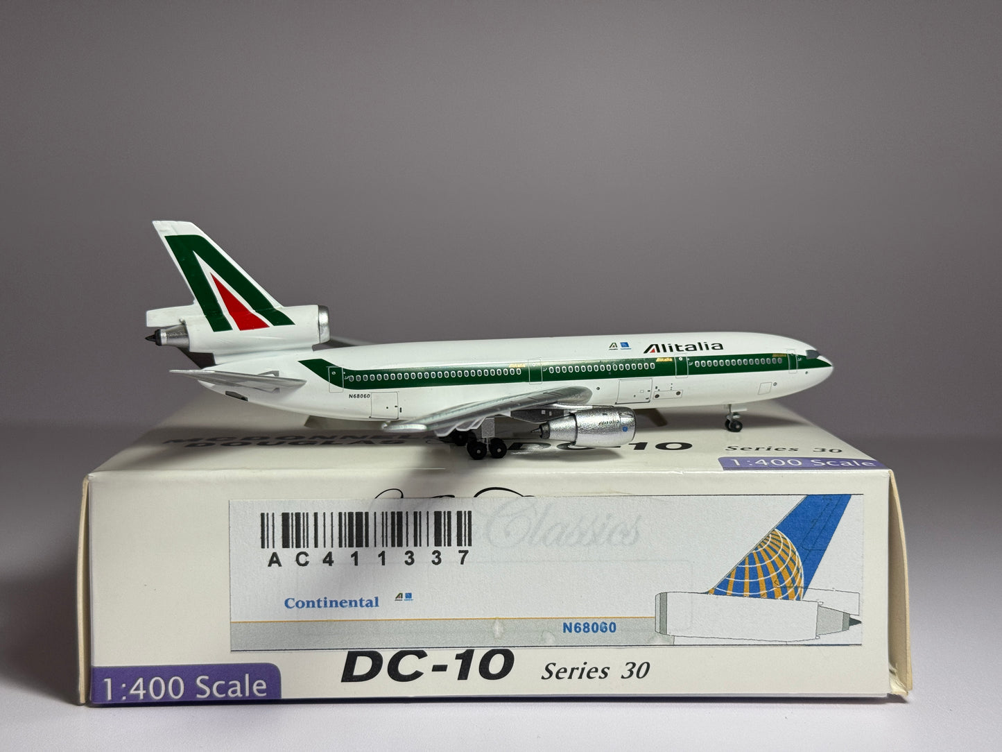Aeroclassics 1:400 Continental Airlines McDonnell Douglas DC-10 N68060 Alitalia hybrid AC411337