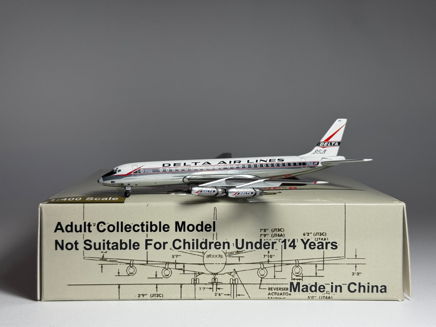 Aeroclassics 1:400 Delta Air Lines Douglas DC-8-11 N801E "Spear" ACN801E