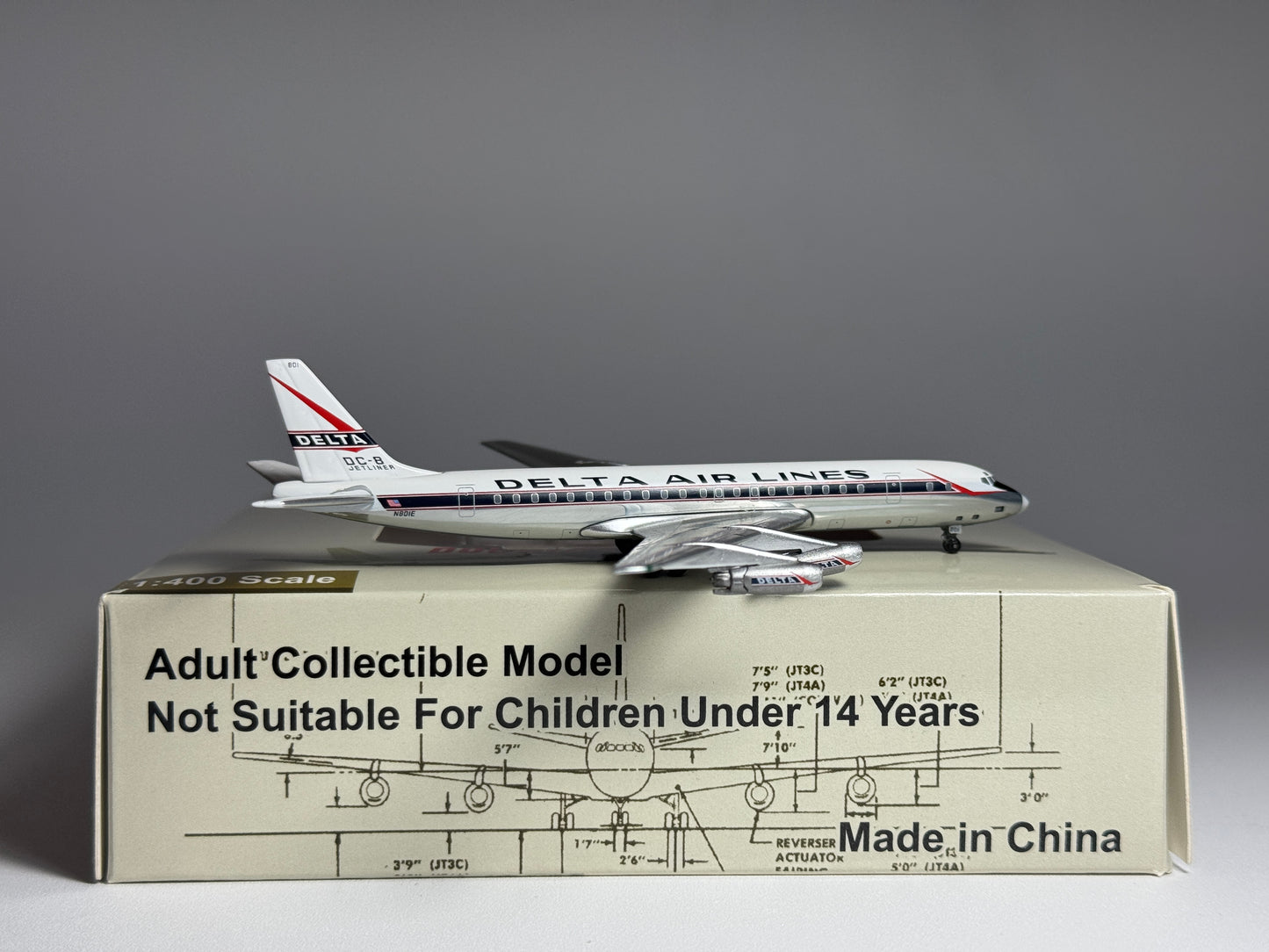 Aeroclassics 1:400 Delta Air Lines Douglas DC-8-11 N801E "Spear" ACN801E