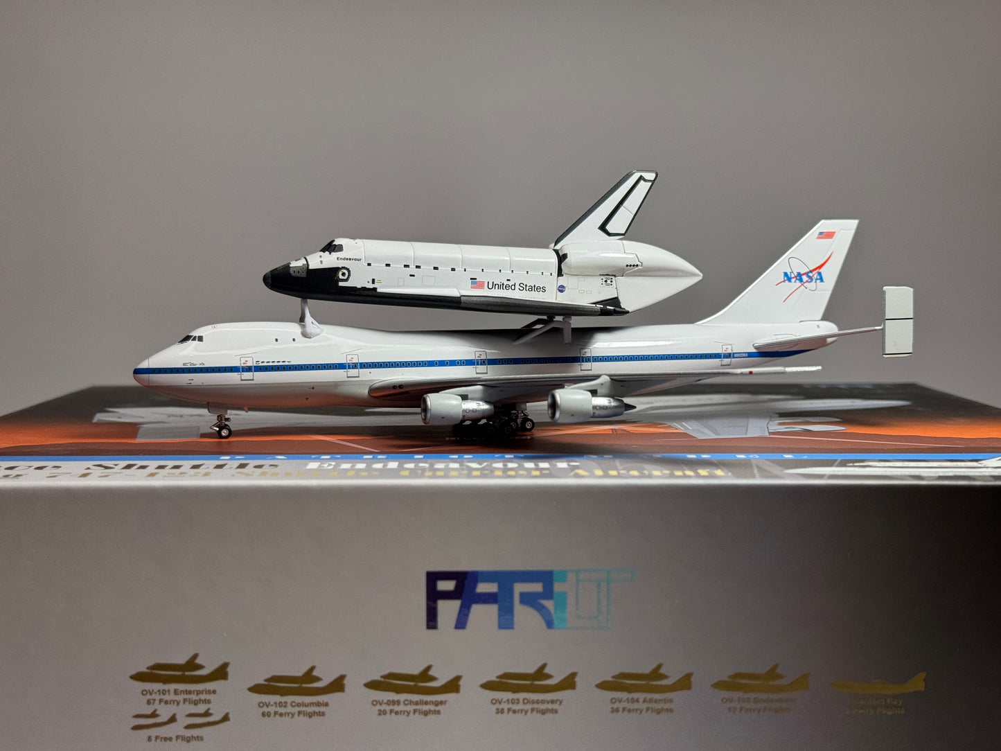 Patriot Model 1:400 NASA Shuttle Carrier Boeing 747-100 SCA N905NA Space Shuttle Endeavour PT-400-010