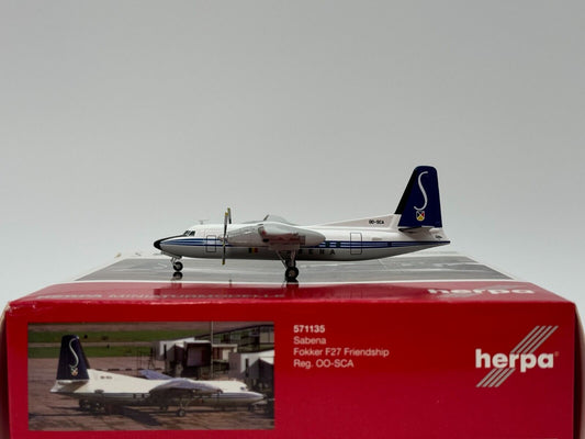 Hobby Master 1:200 Sabena Fokker F-27 OO-SCA 571135 1970s colors