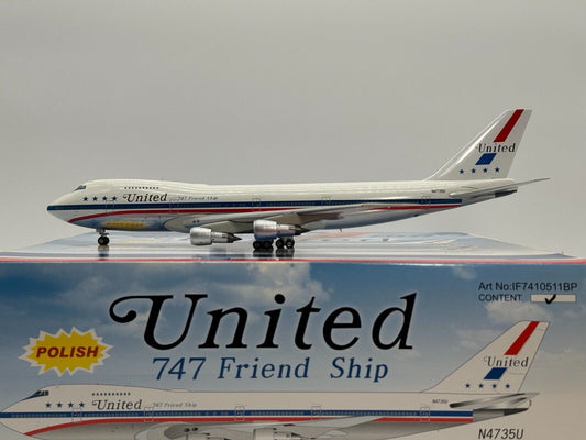 Inflight200 United Airlines Boeing 747-100 N4735U Stars & Bars IF7410511BP Mint