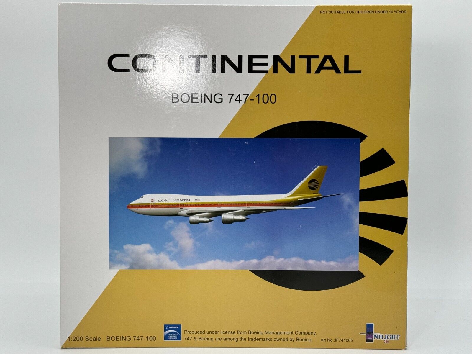 Inflight200 Continental Airlines Boeing 747-100 N26864 Black Meatball IF741005