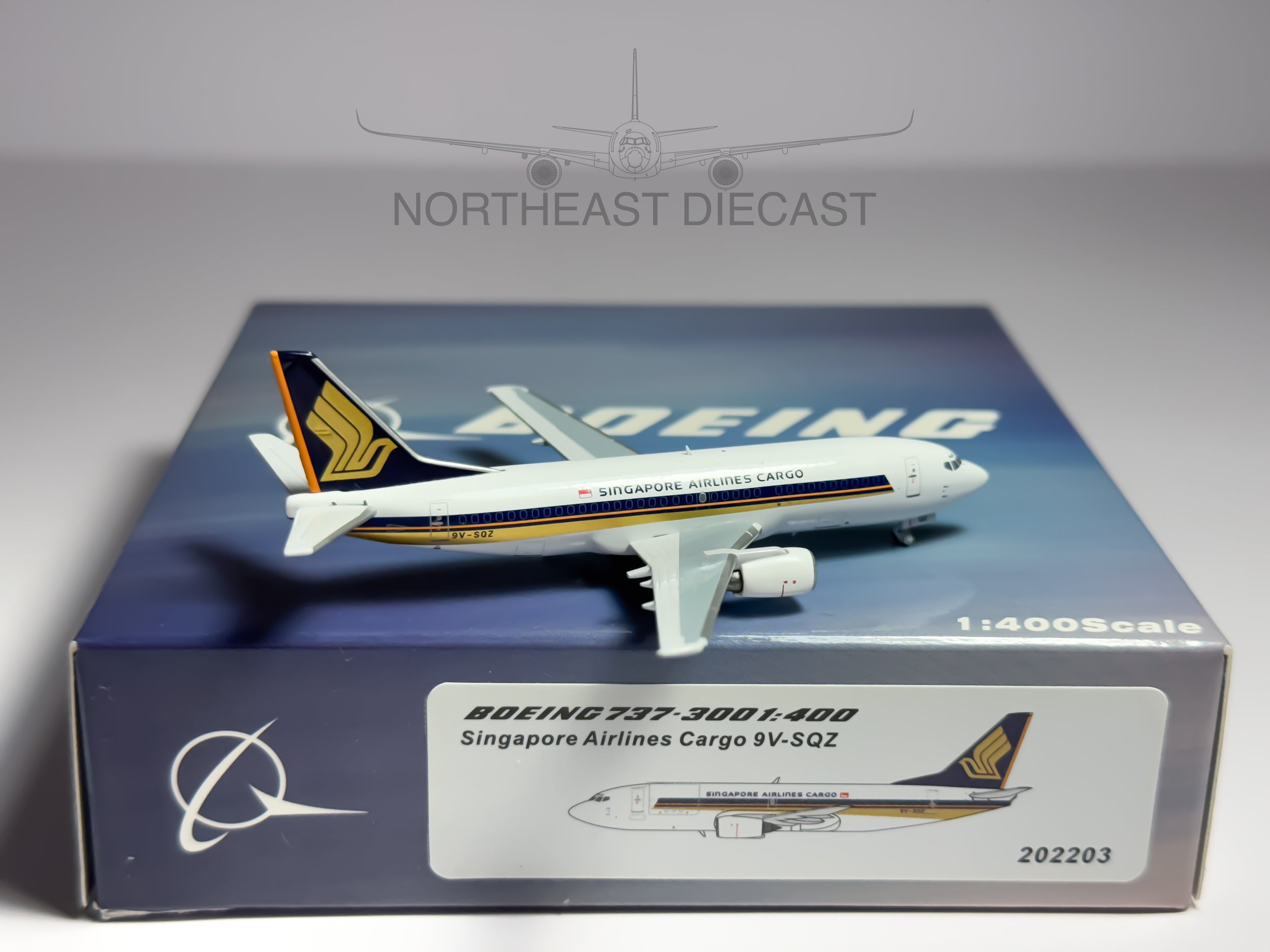 Singapore Airlines Cargo Boeing 737-300F 1:400 Panda Models 9V-SQZ (202203)