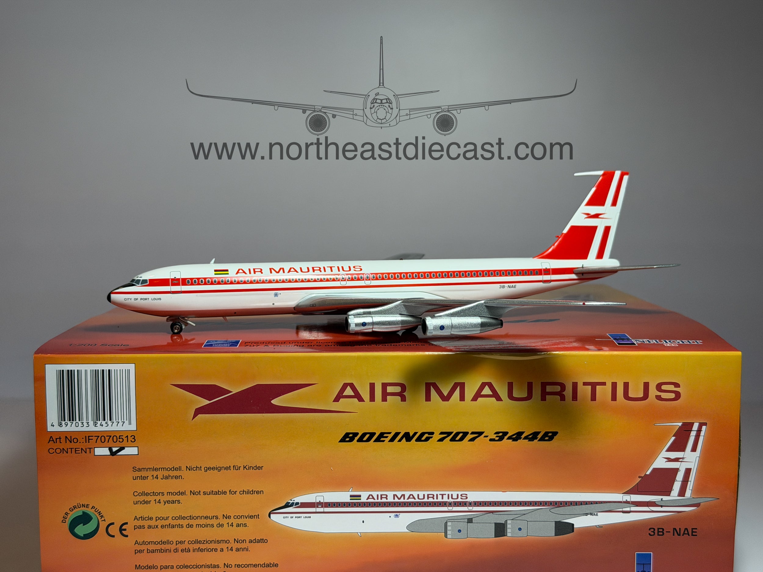 Air Mauritius Boeing 707-300 1:200 Inflight200 3B-NAE (IF7070513LR)