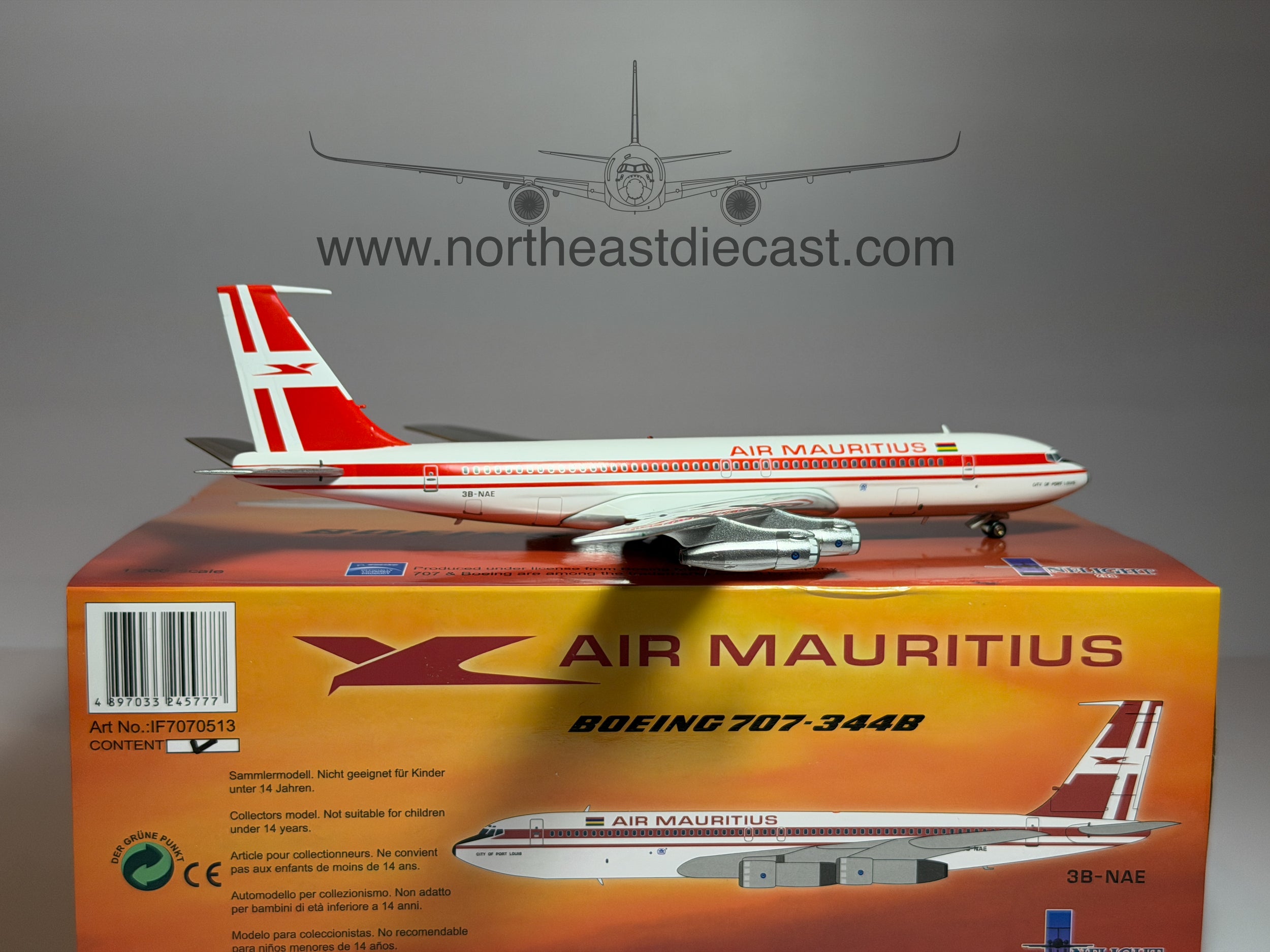 Air Mauritius Boeing 707-300 1:200 Inflight200 3B-NAE (IF7070513LR)