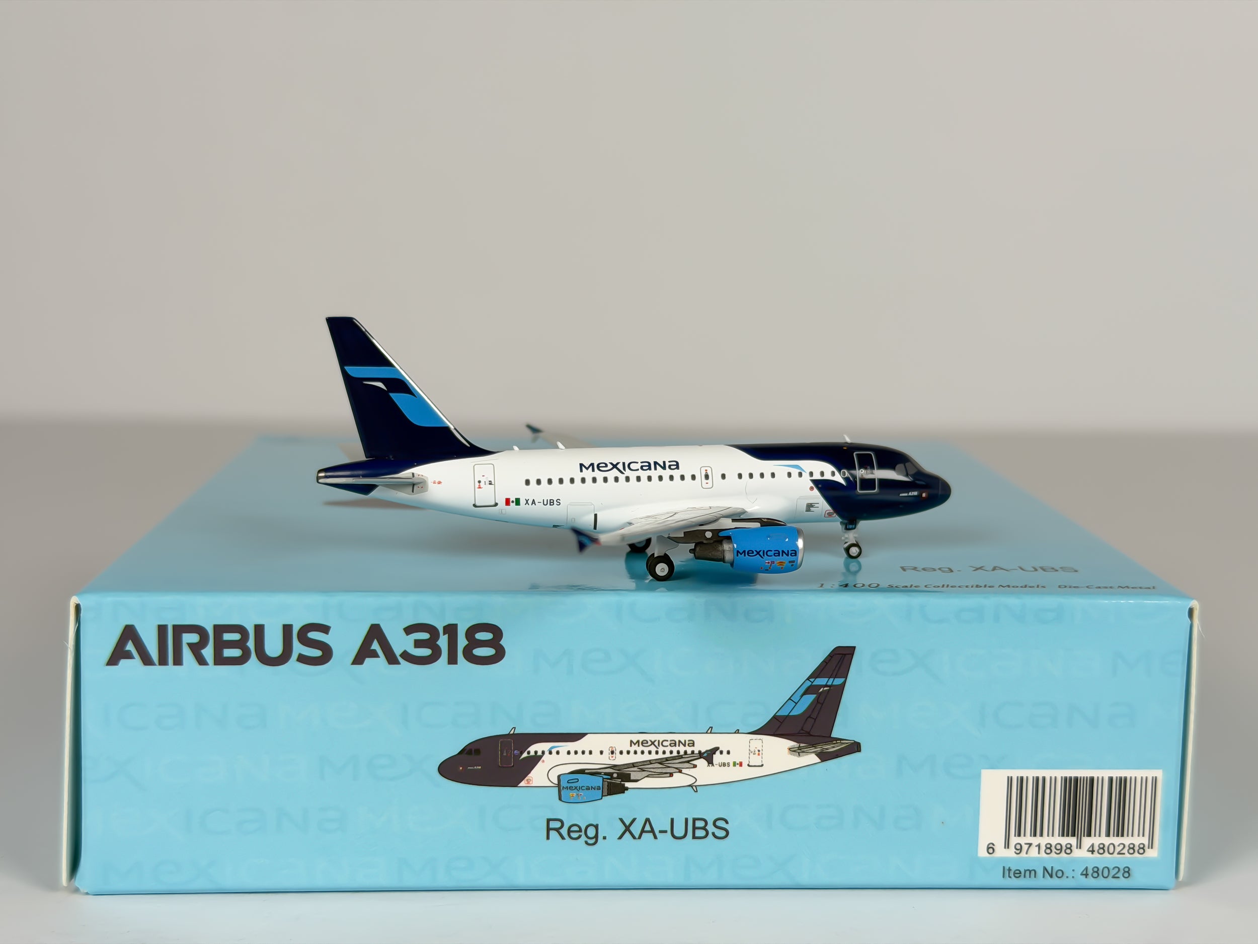 Mexicana Airbus A318-100 1:400 NG Models XA-UBS (48028)