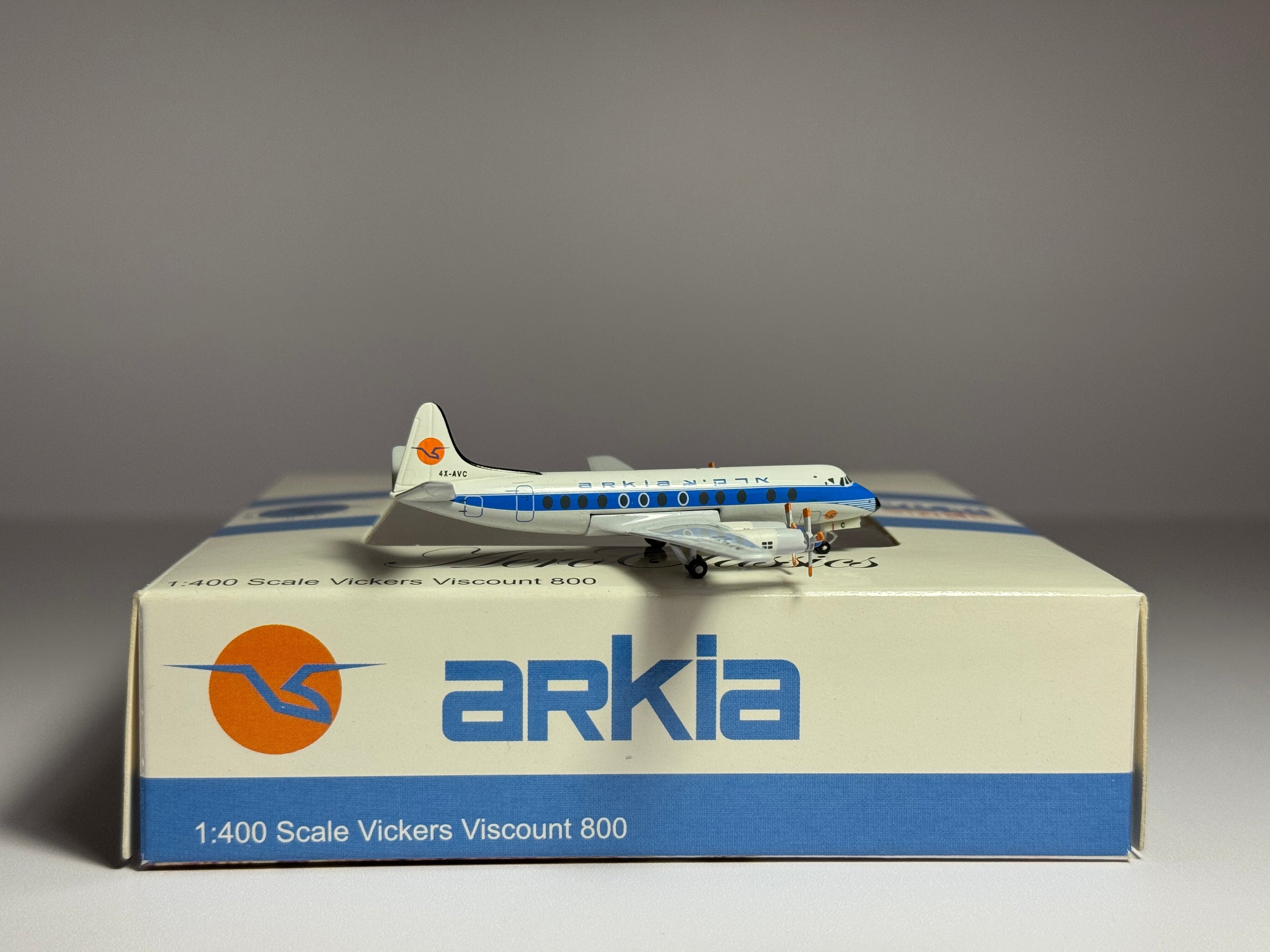 Aeroclassics 1:400 Arkia Israel Airlines Vickers Viscount 800 4X-AVC AC411040C