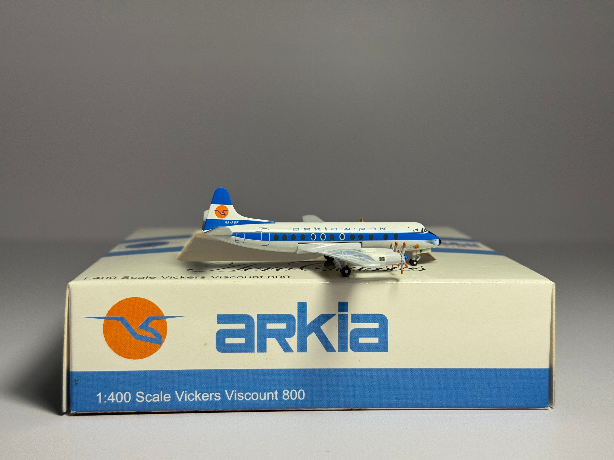 Aeroclassics 1:400 Arkia Israel Airlines Vickers Viscount 800 4X-AVF AC411040F