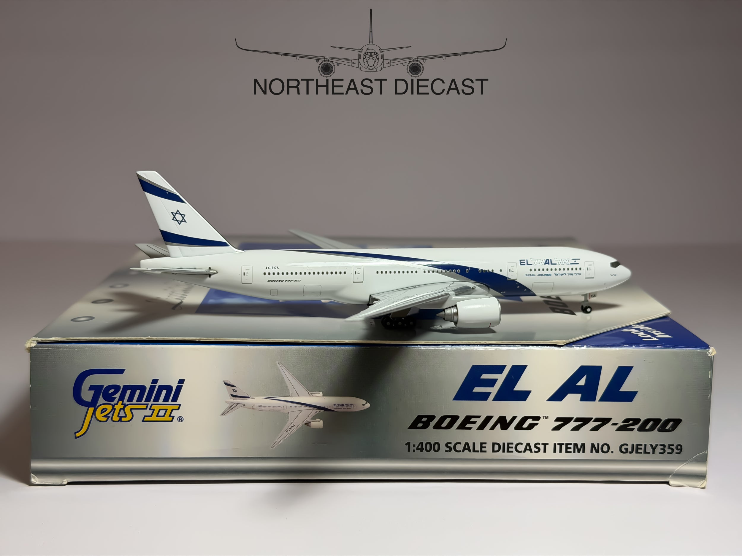 El Al Israel Boeing 777-200 1:400 Gemini Jets 4X-ECA (GJELY359)