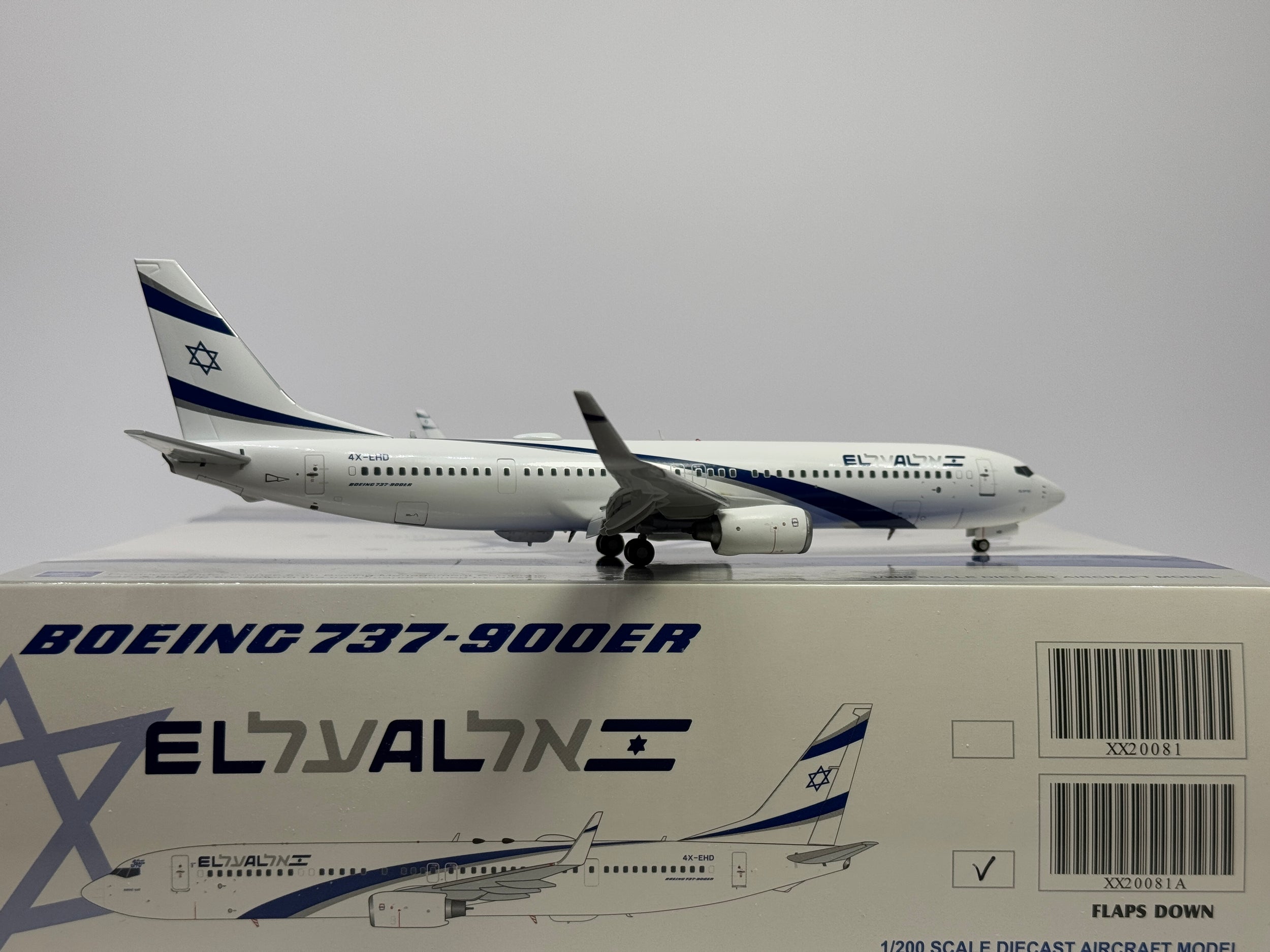 JC Wings 1:200 El Al Boeing 737-900 4X-EHD Flaps Down JC20081A