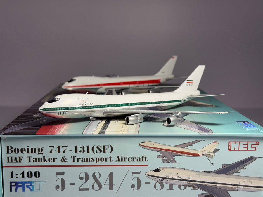 Patriot Model 1:400 Iranian Air Force IIAF Tanker Boeing 747-100SF 5-284 & 5-8101 2 Plane Set PT-400-017