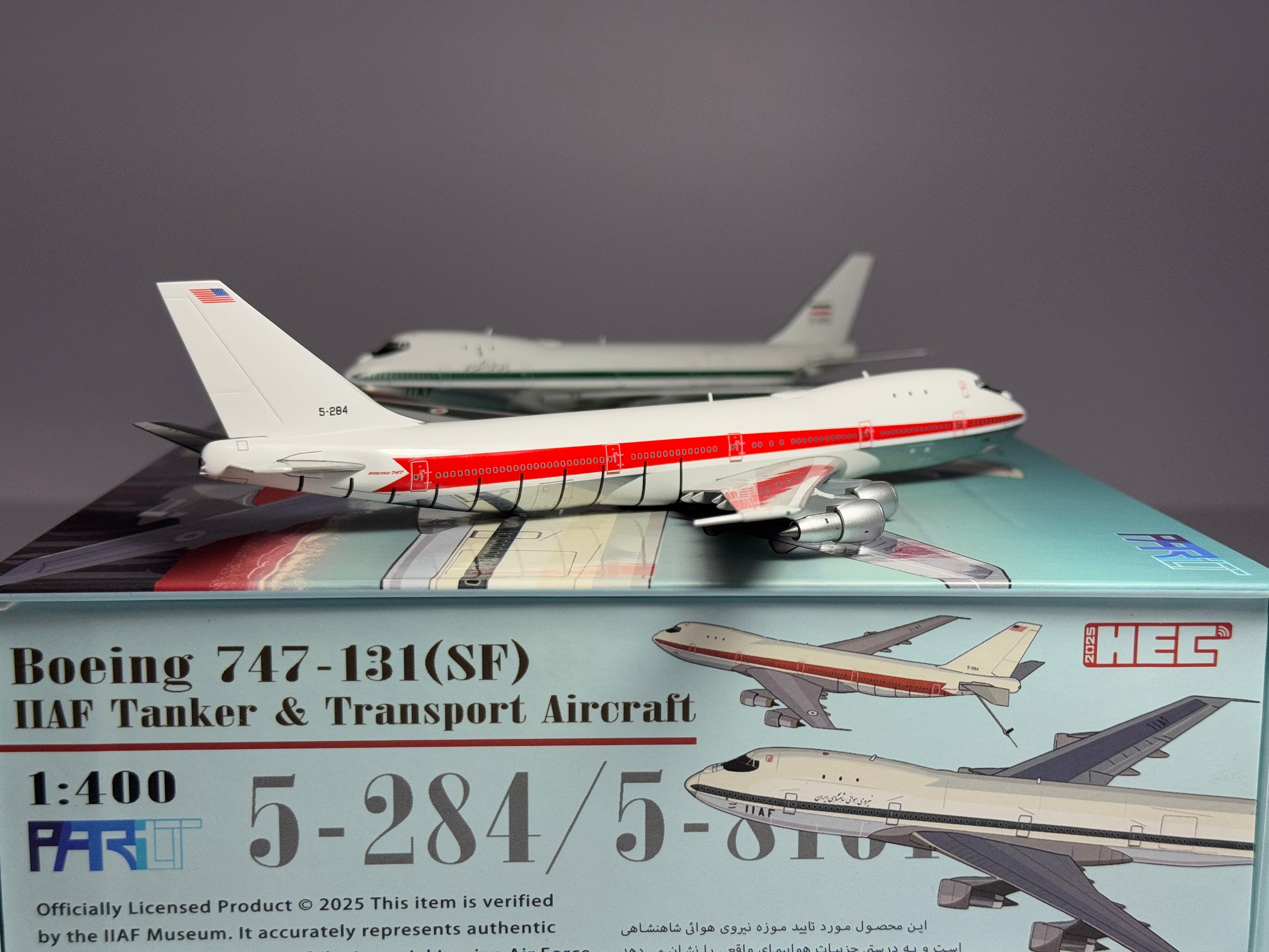 Patriot Model 1:400 Iranian Air Force IIAF Tanker Boeing 747-100SF 5-284 & 5-8101 2 Plane Set PT-400-017