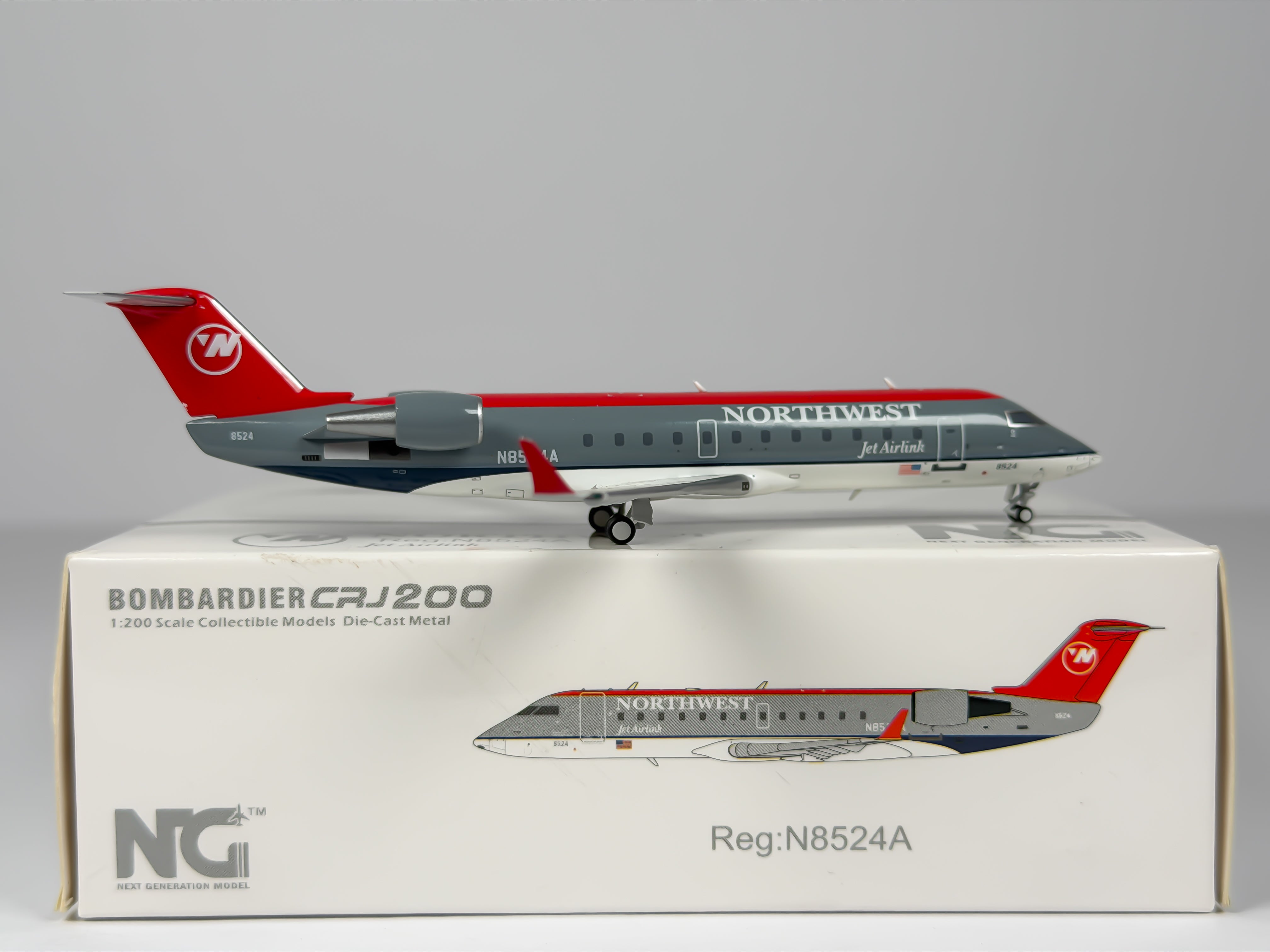 Northwest Airlink Bombardier CRJ200 1:200 NG Models N8524A (52028)