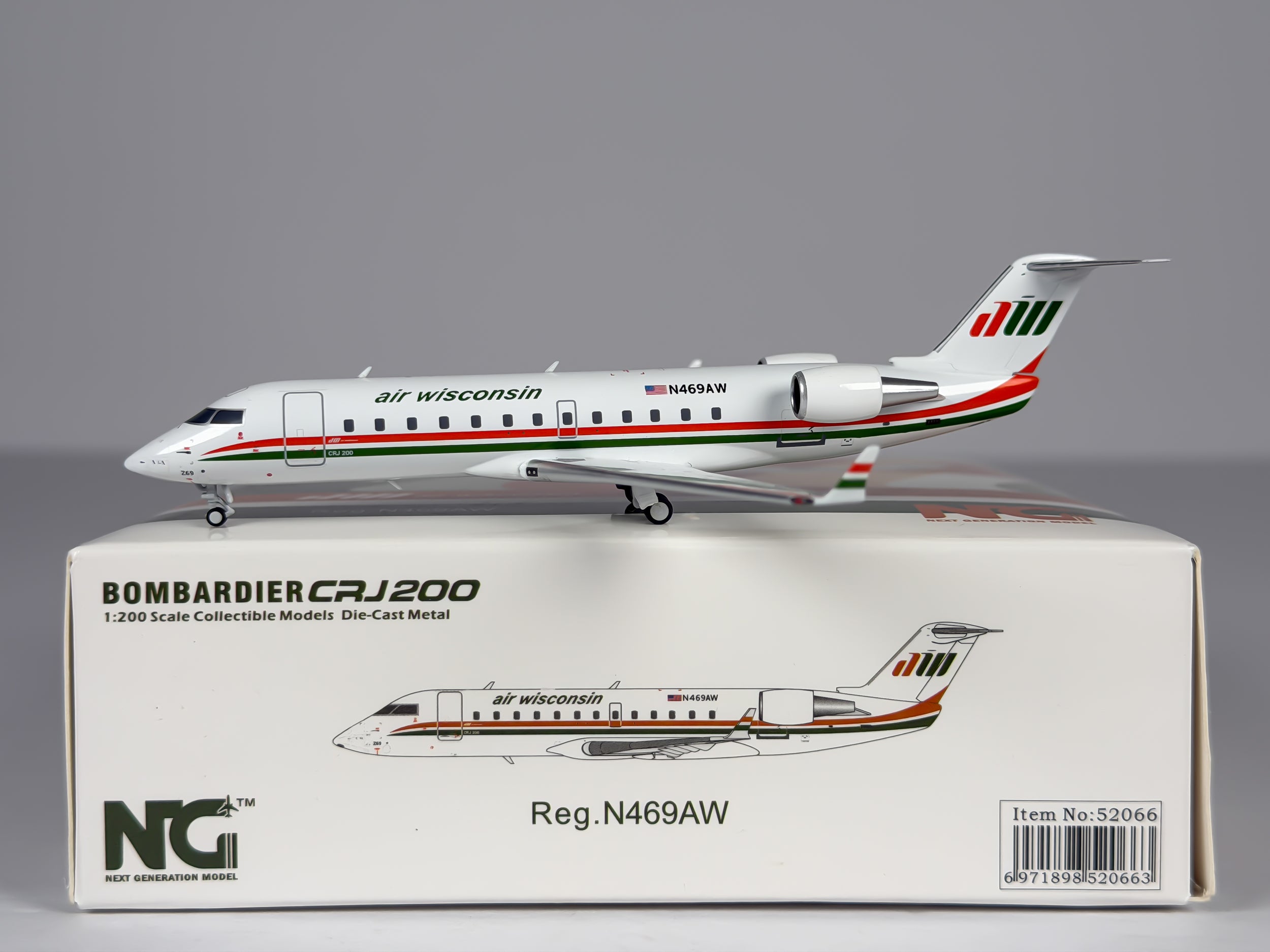 Air Wisconsin Bombardier CRJ200 1:200 NG Models N469AW (52066)