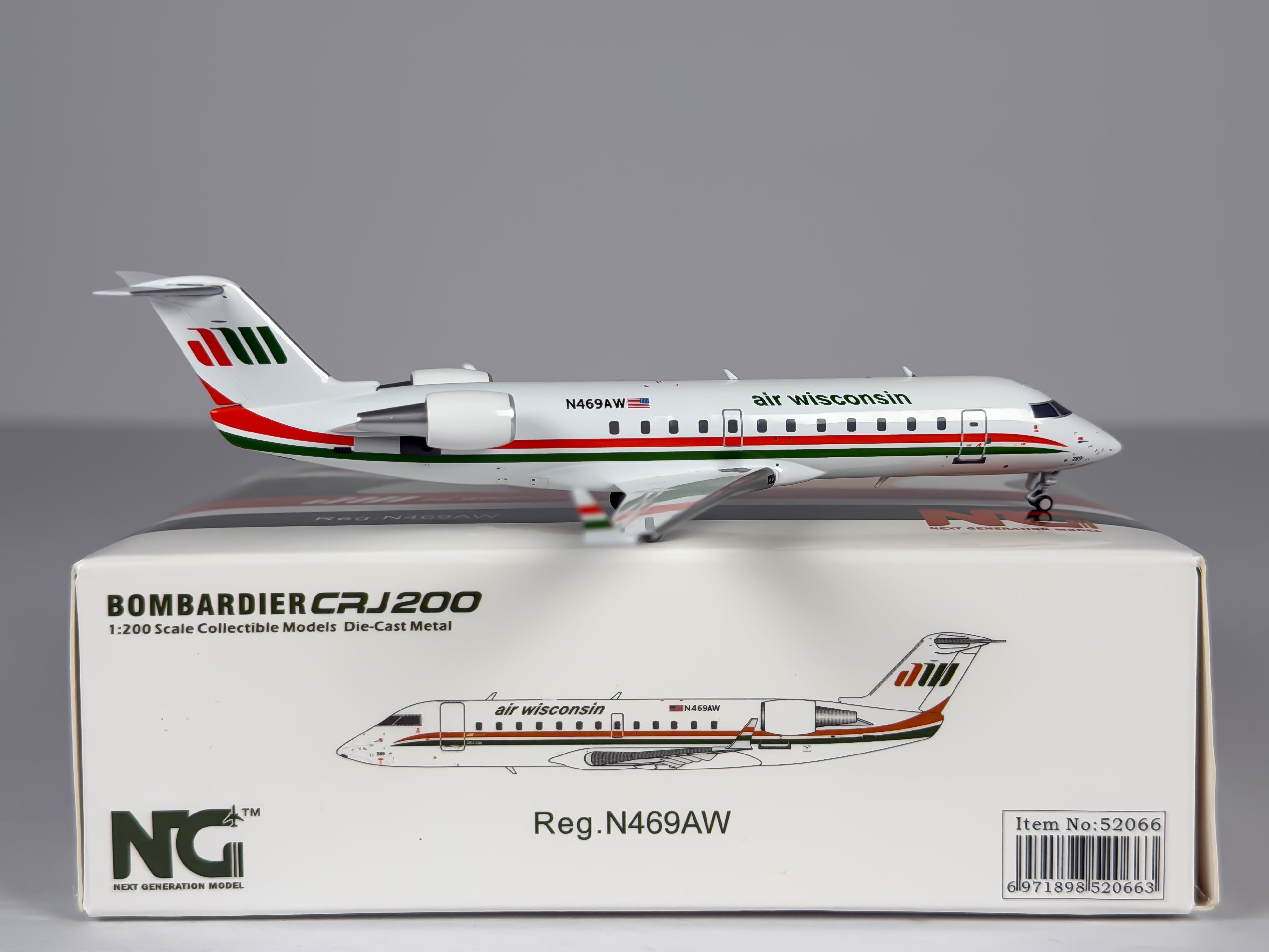 Air Wisconsin Bombardier CRJ200 1:200 NG Models N469AW (52066)