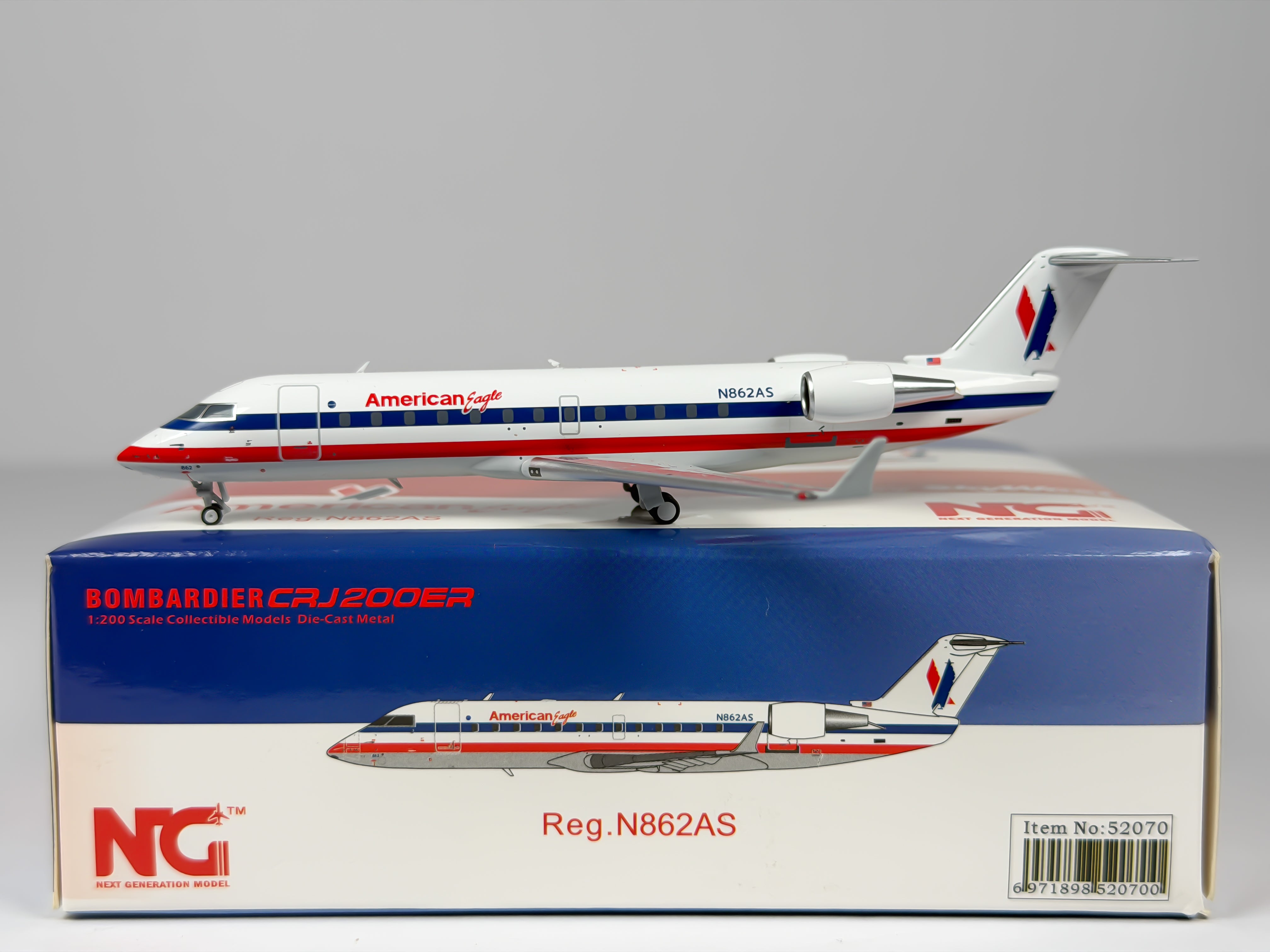 American Eagle Bombardier CRJ200 1:200 NG Models N862AS (52070)