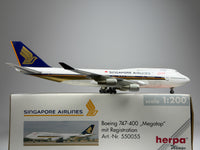 Singapore Airlines Boeing 747-400 1:200 Herpa 9V-SMU (550055)