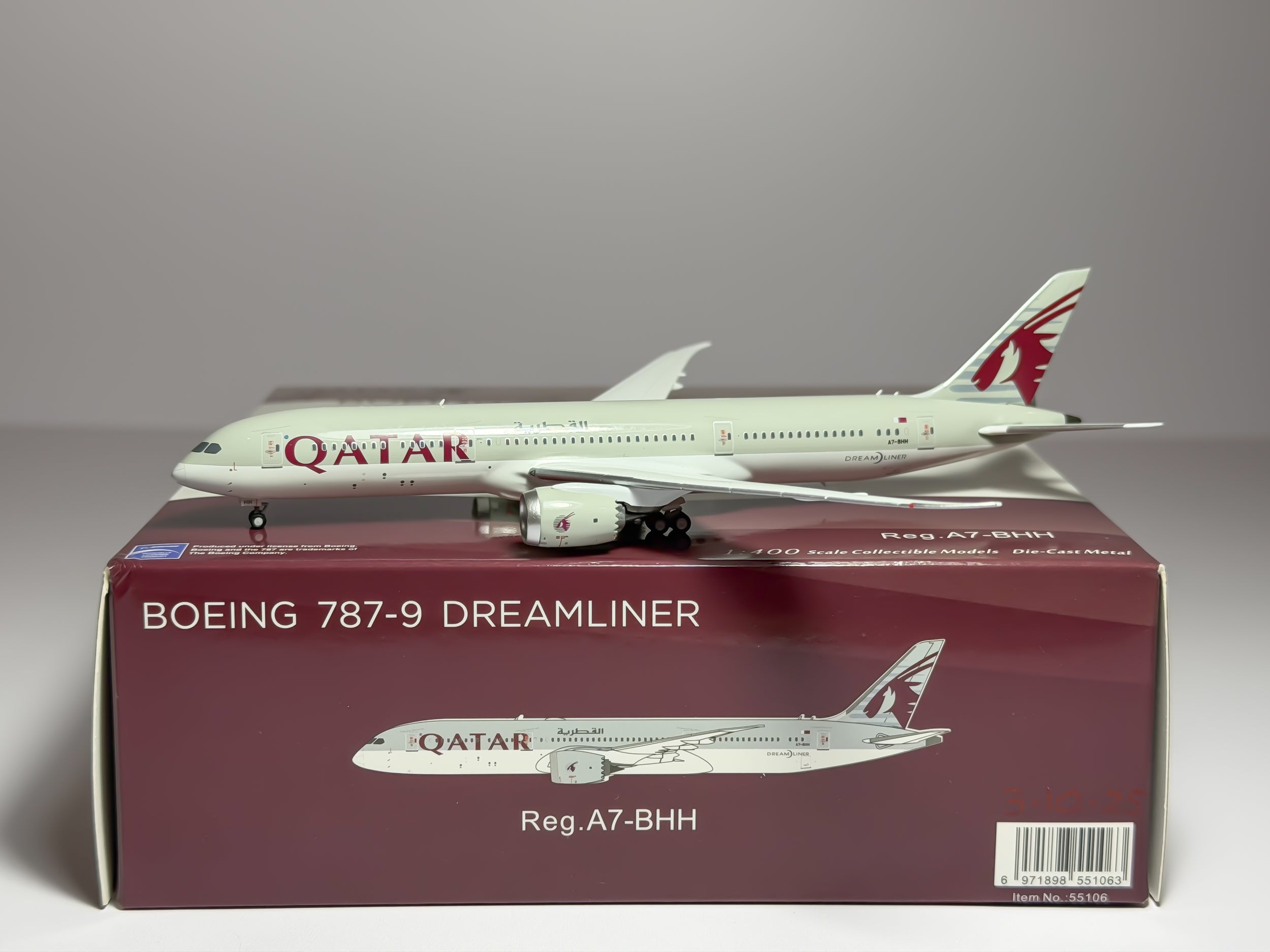 Qatar Airways Boeing 787-9 1:400 NG Models A7-BHH (55106)