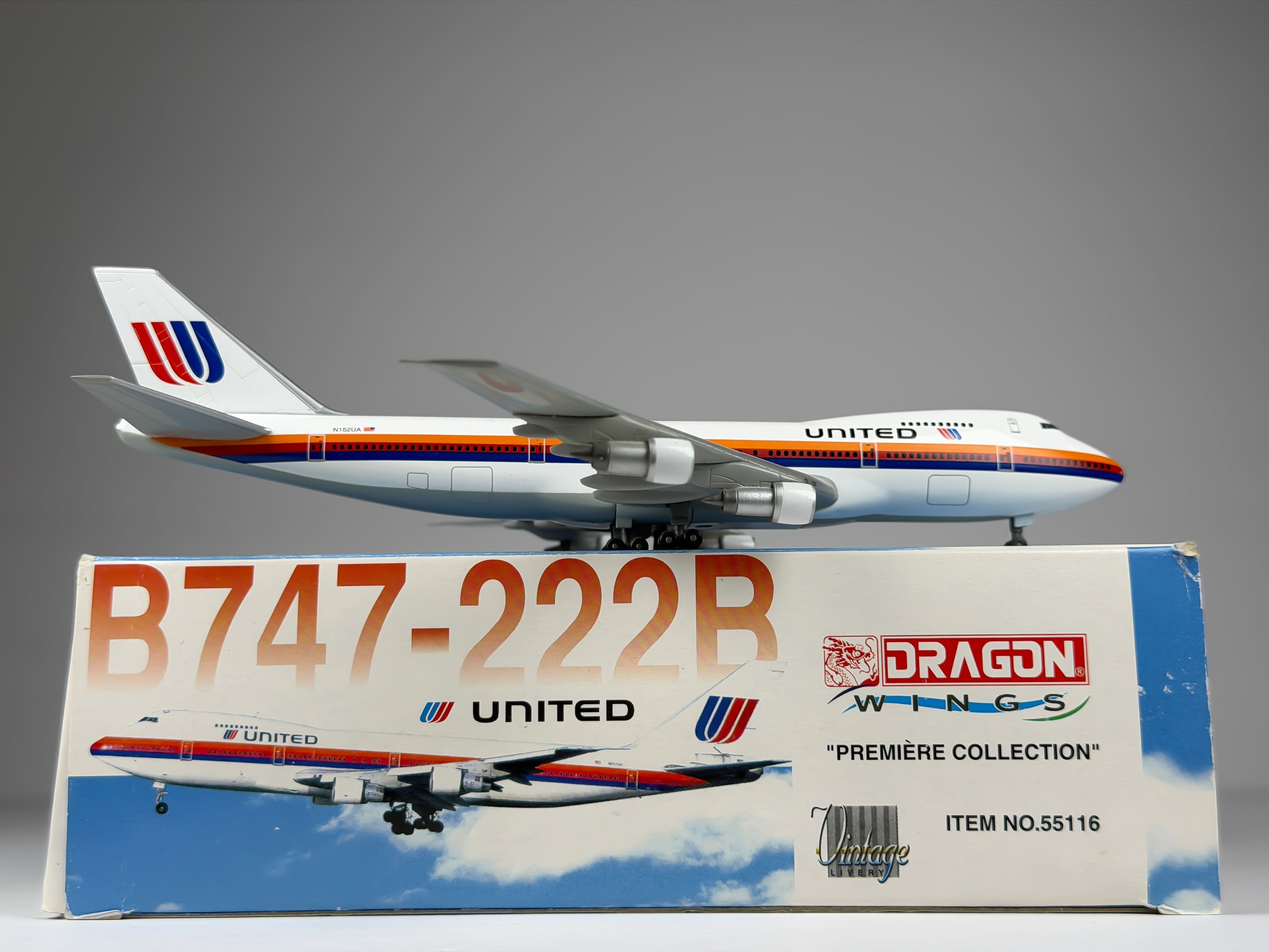 United Airlines Boeing 747-200 1:400 Dragon Wings N152UA (55116)