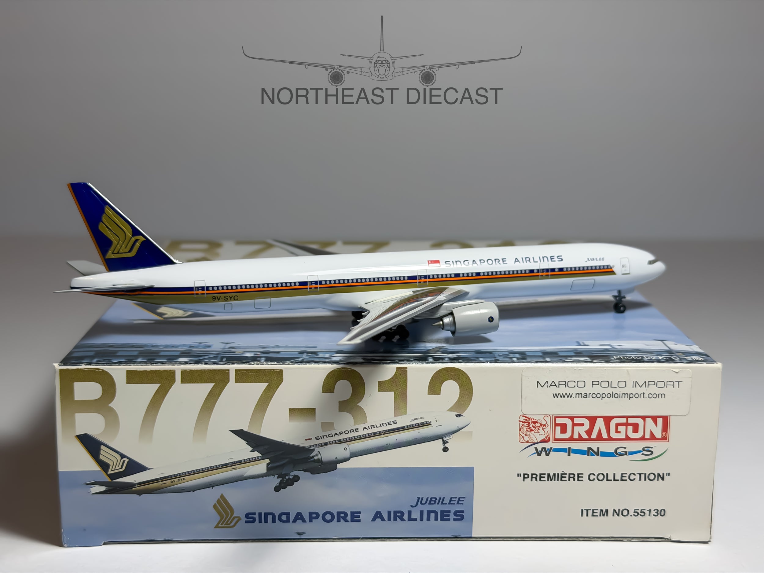 Singapore Airlines Boeing 777-300 1:400 Dragon Wings 9V-SYC (55130)