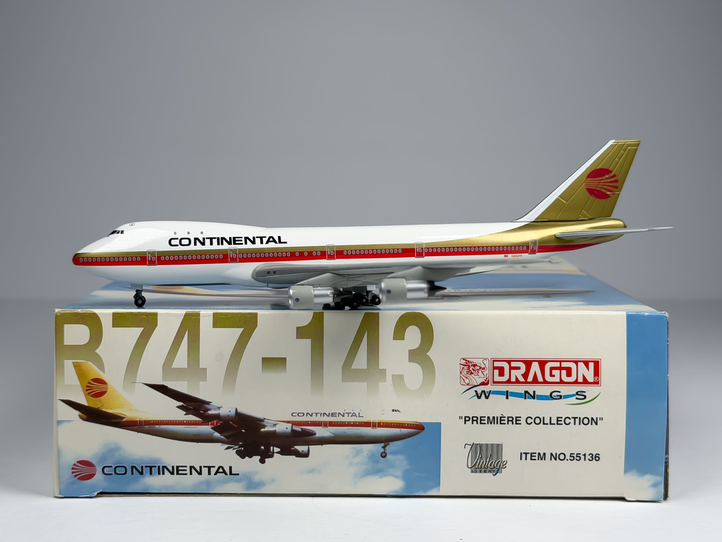 Continental Airlines Boeing 747-100 1:400 Dragon Wings N603PE (55136)