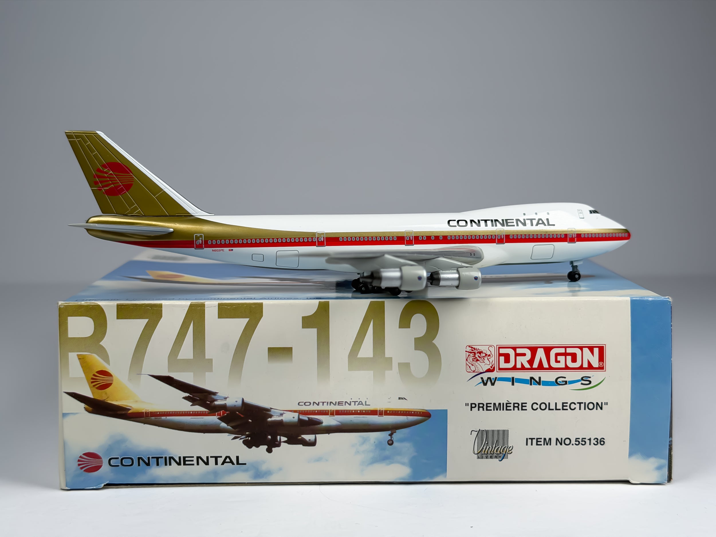 Continental Airlines Boeing 747-100 1:400 Dragon Wings N603PE (55136)
