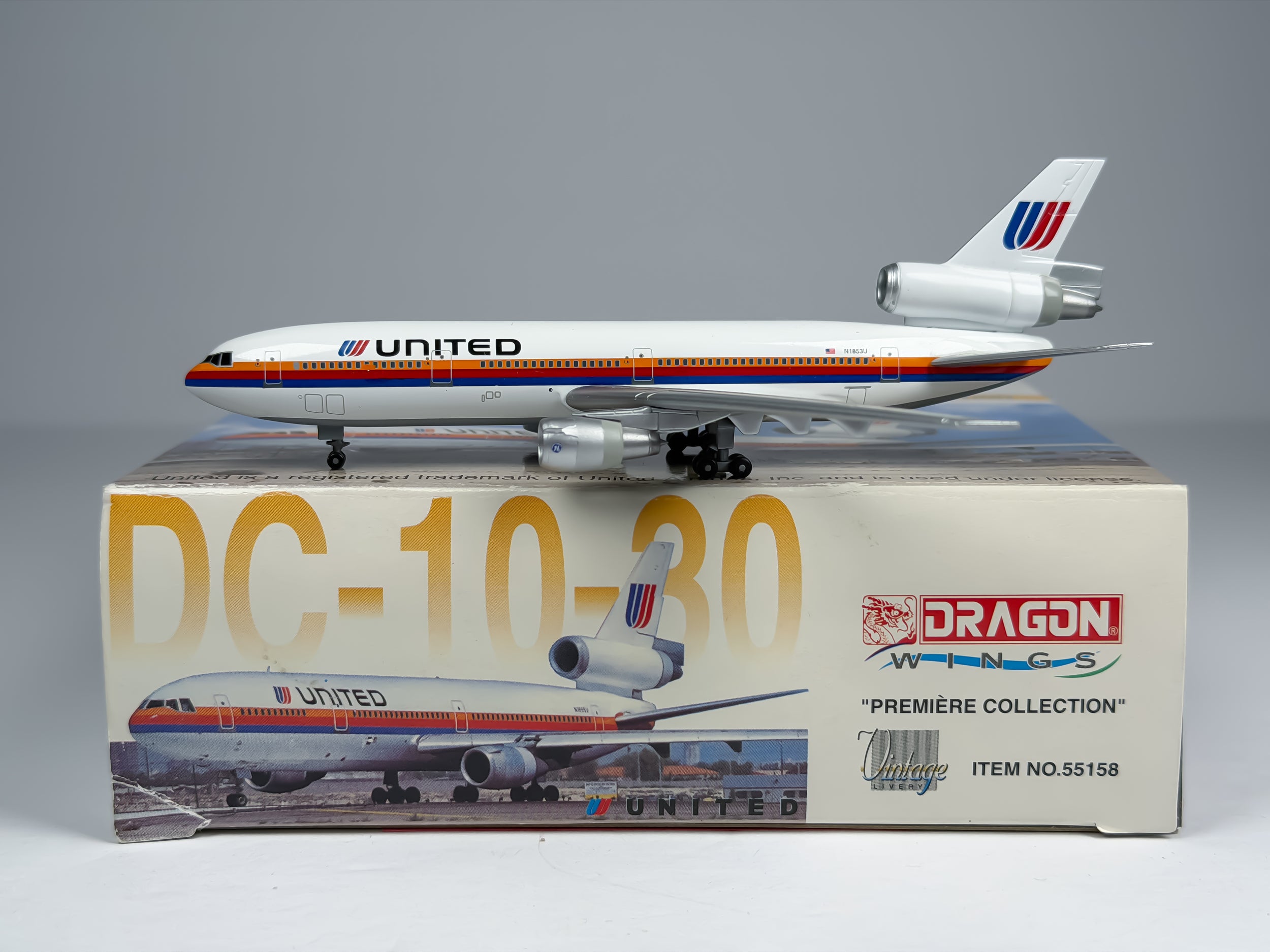 United Airlines McDonnell Douglas DC-10-30 1:400 Dragon Wings N1853U (55158)