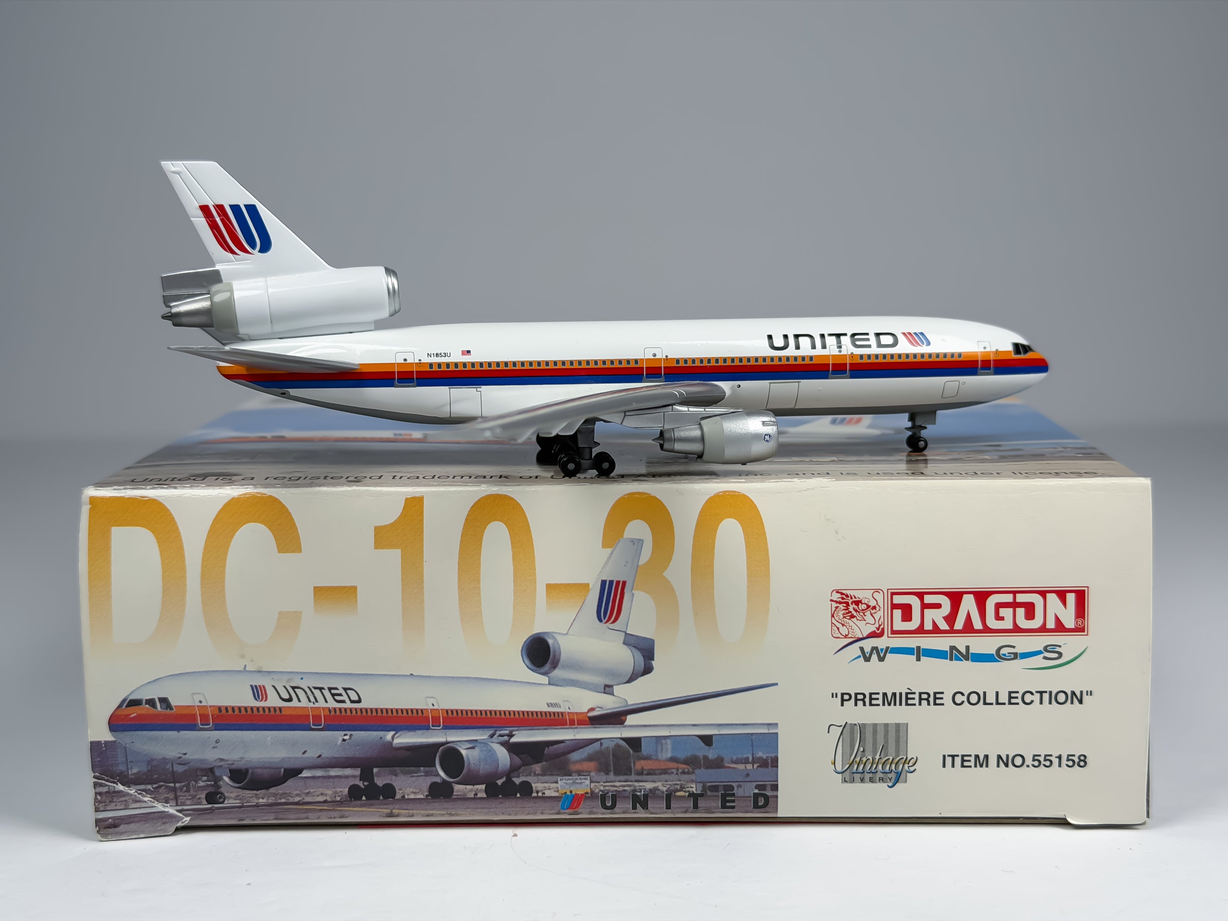 United Airlines McDonnell Douglas DC-10-30 1:400 Dragon Wings N1853U (55158)