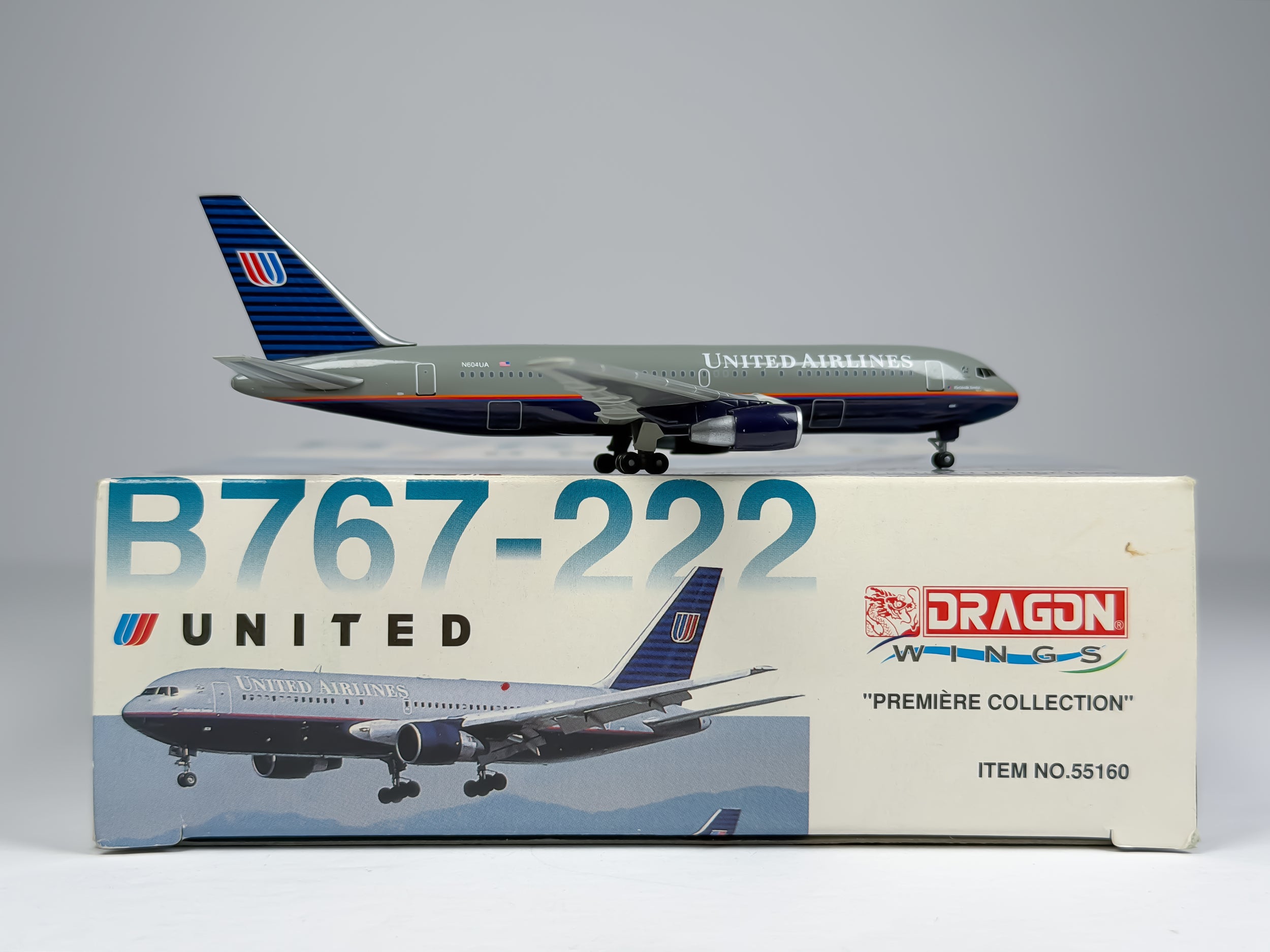 United Airlines Boeing 767-200 1:400 Dragon Wings N604UA (55160)