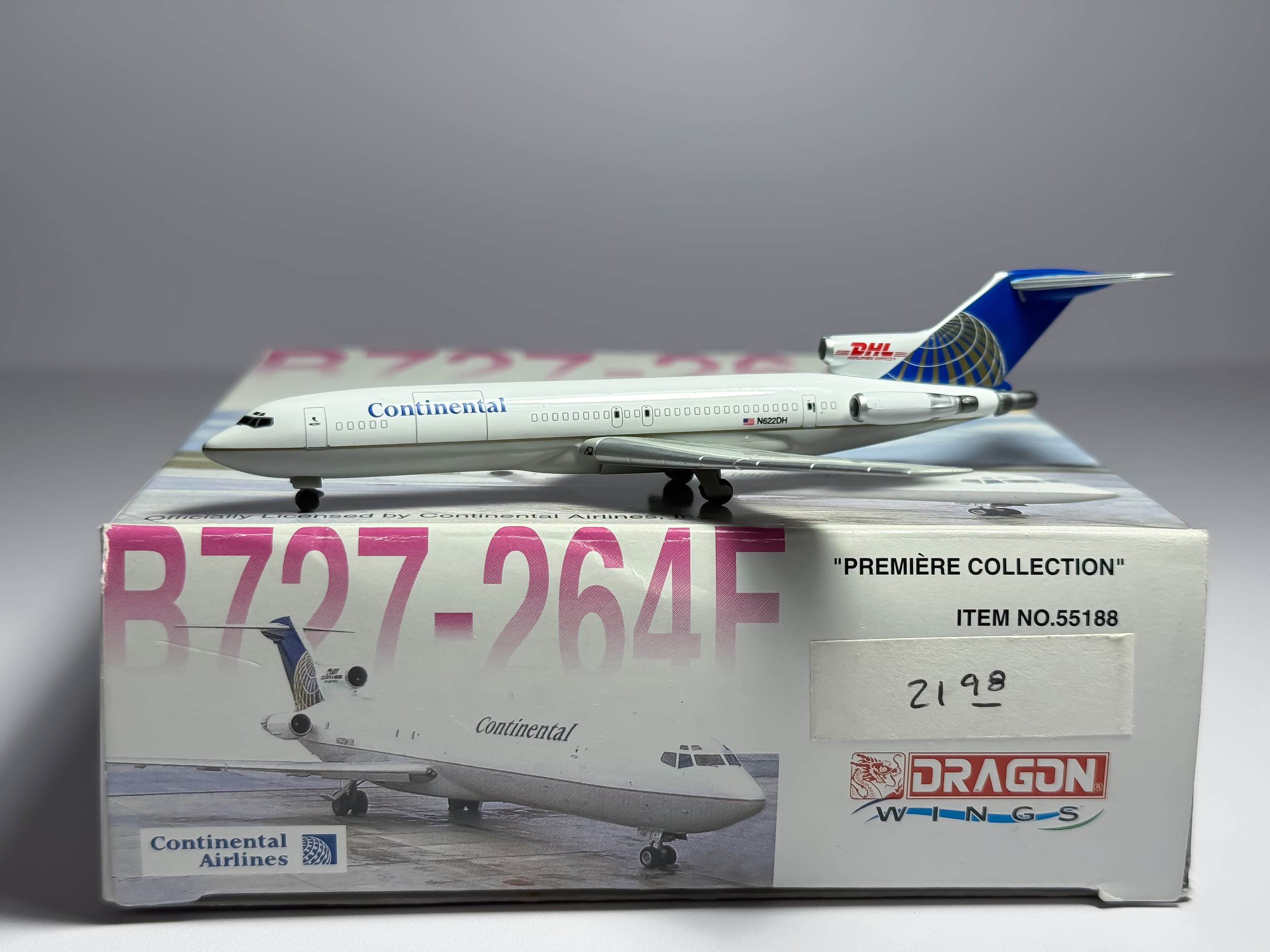 Continental Airlines Boeing 727-200 1:400 Dragon Wings N622DH (55188)