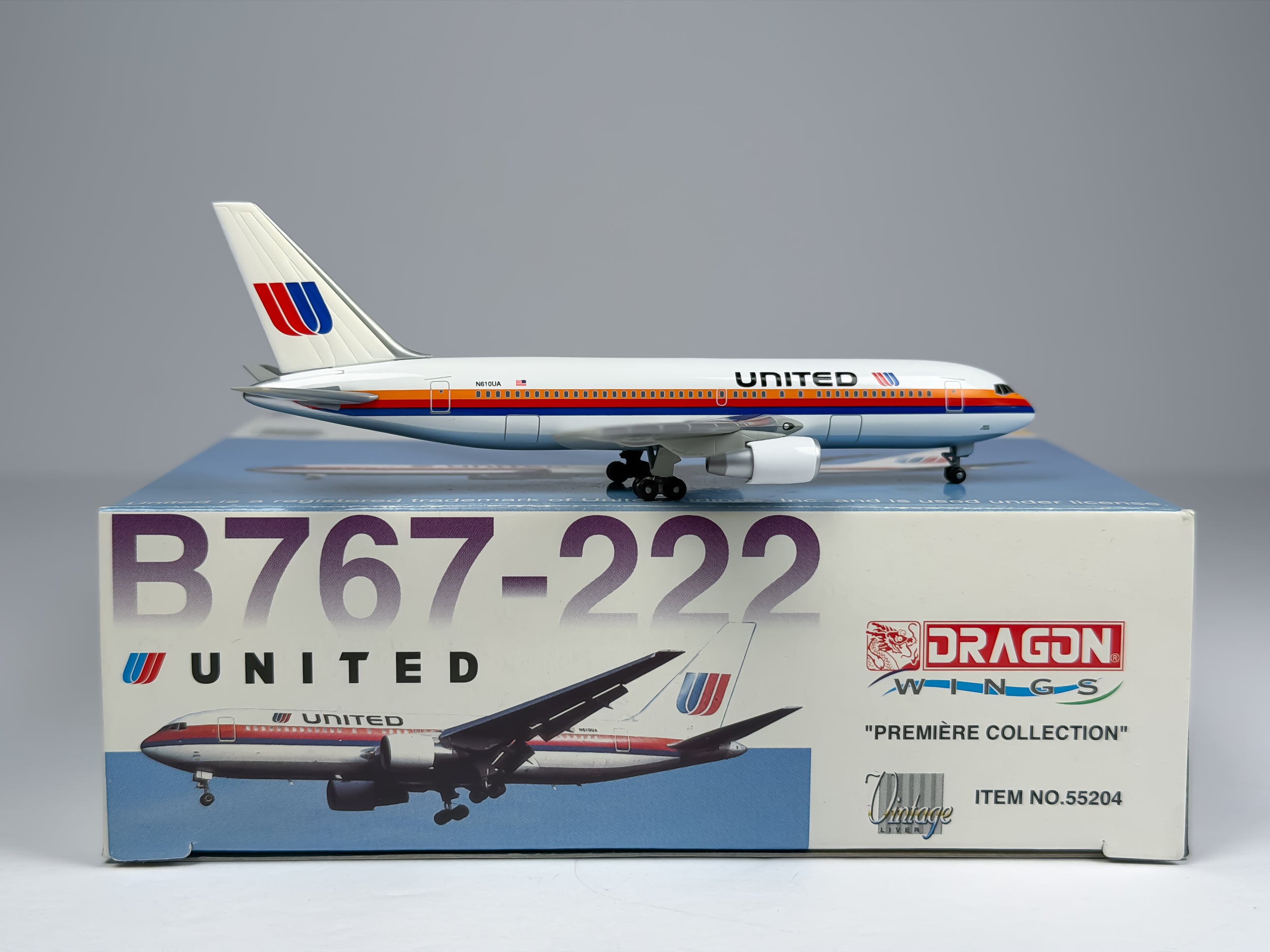 United Airlines Boeing 767-200 1:400 Dragon Wings N610UA (55204)