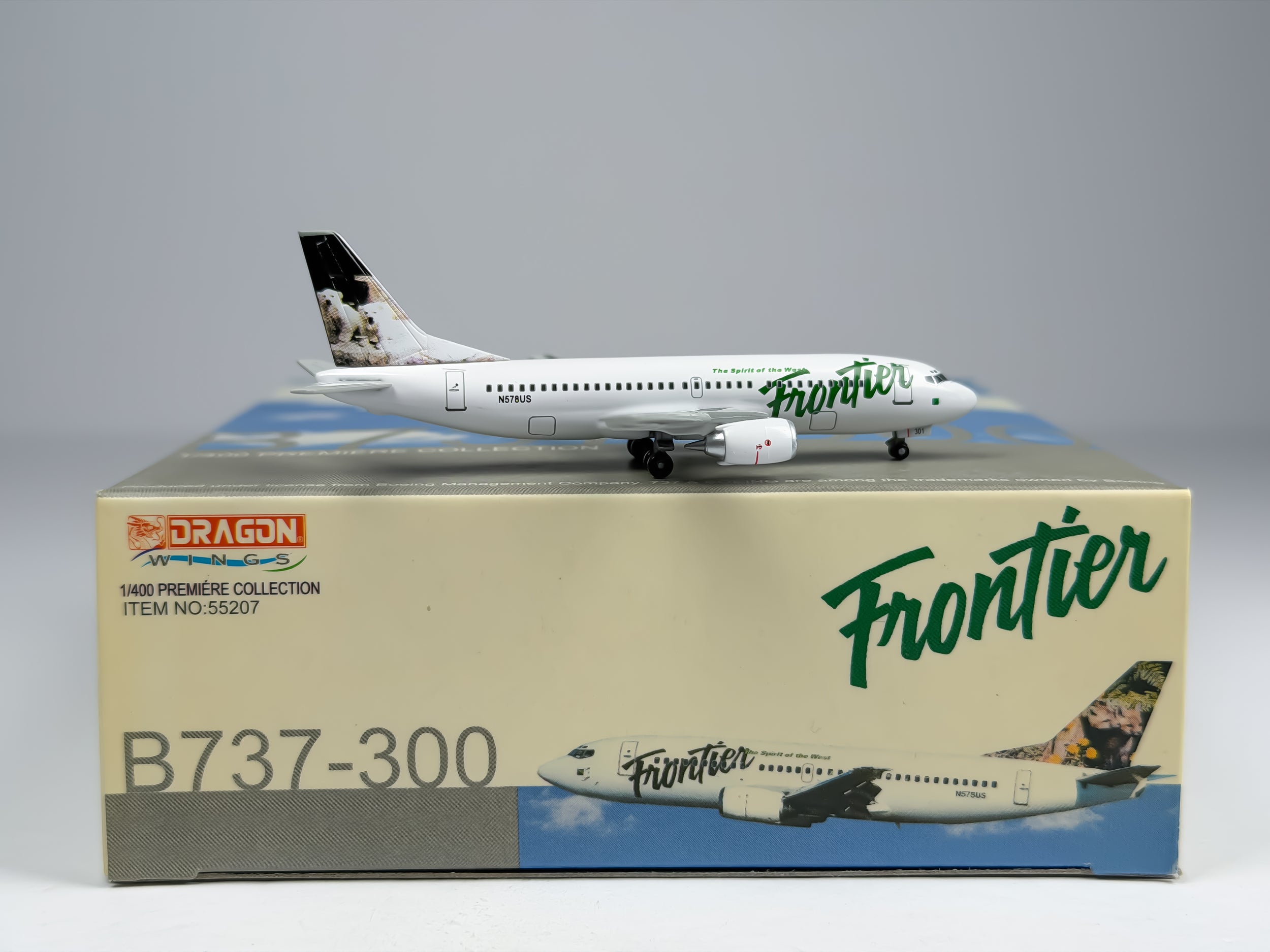 Frontier Airlines Boeing 737-300 1:400 Dragon Wings N578US (55207)