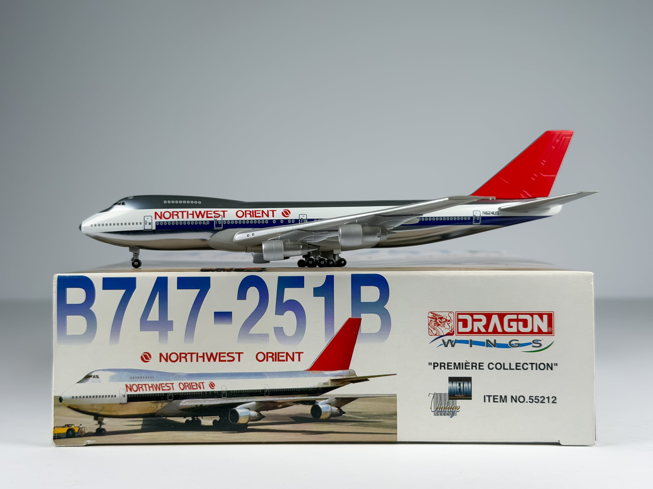 Northwest Orient Boeing 747-200 1:400 Dragon Wings N624US (55212)