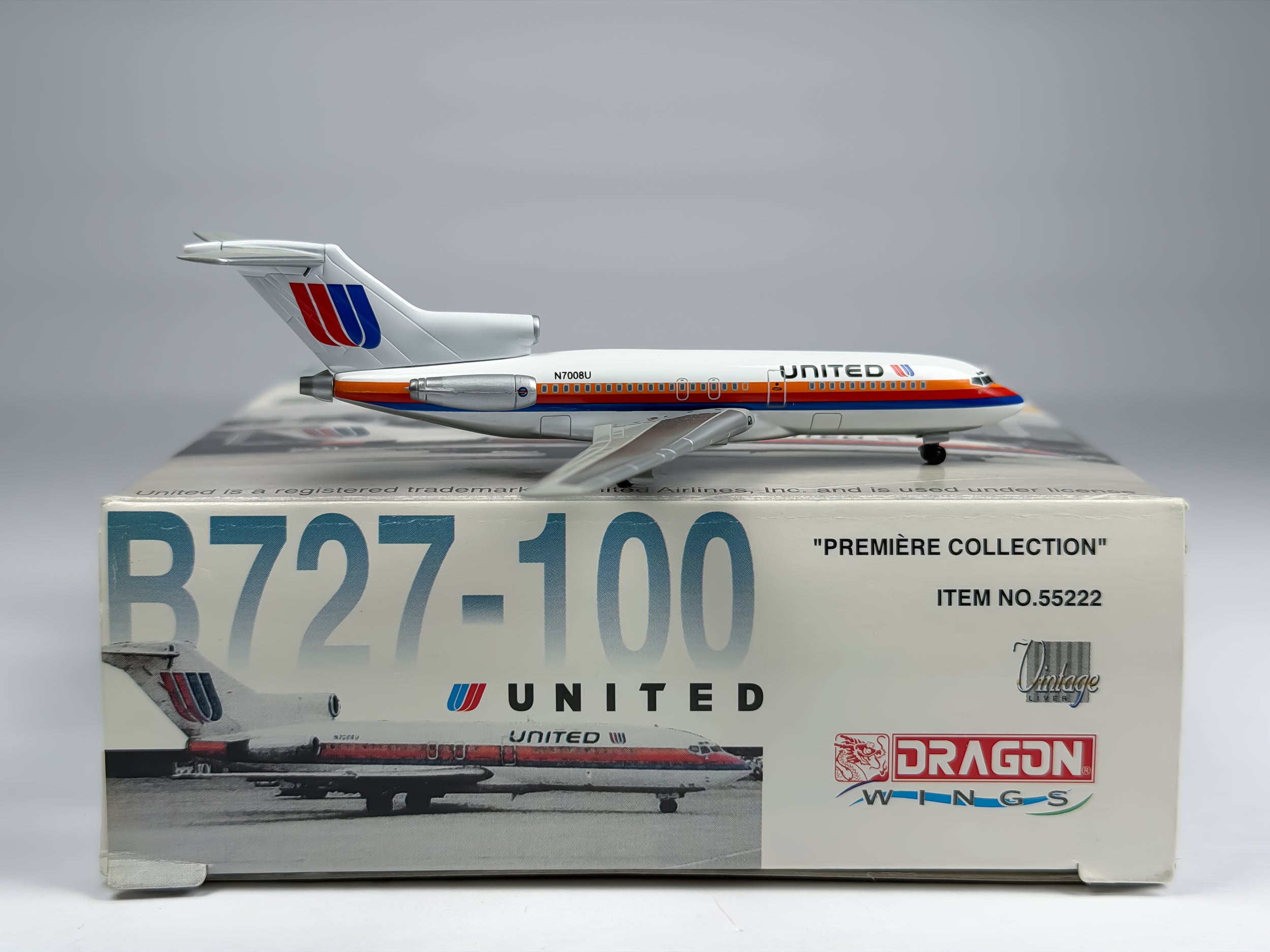 United Airlines Boeing 727-100 1:400 Dragon Wings N7008U (55222)