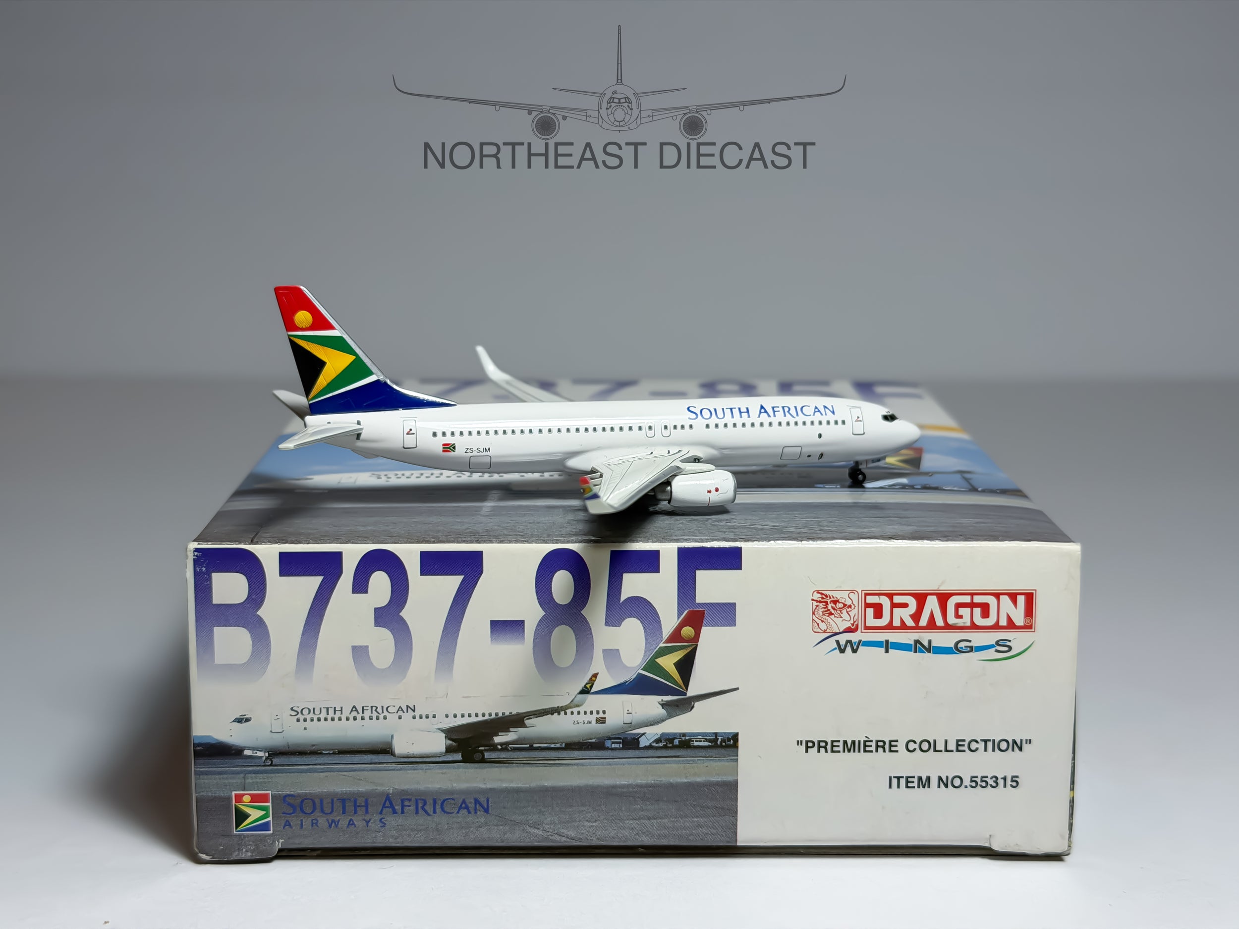 South African Airways Boeing 737-800 1:400 Dragon Wings ZS-SJM (55315)