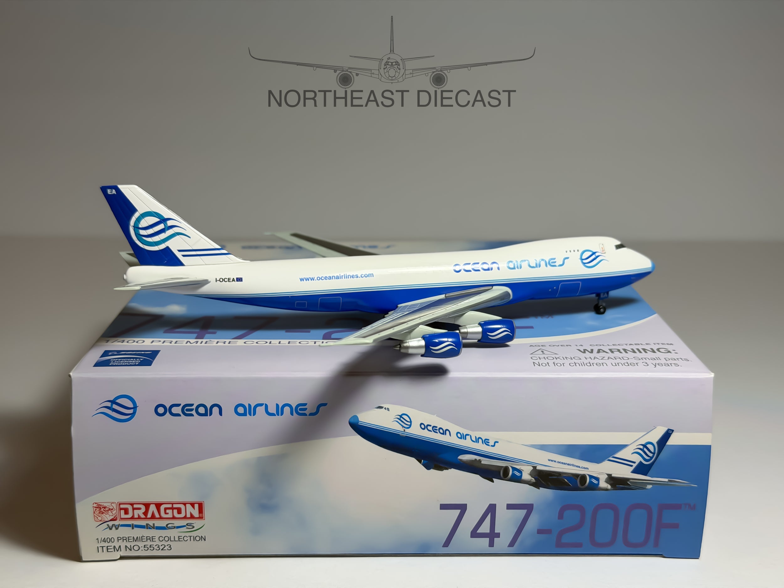 Ocean Airlines Boeing 747-200F 1:400 Dragon Wings I-OCEA (55323)