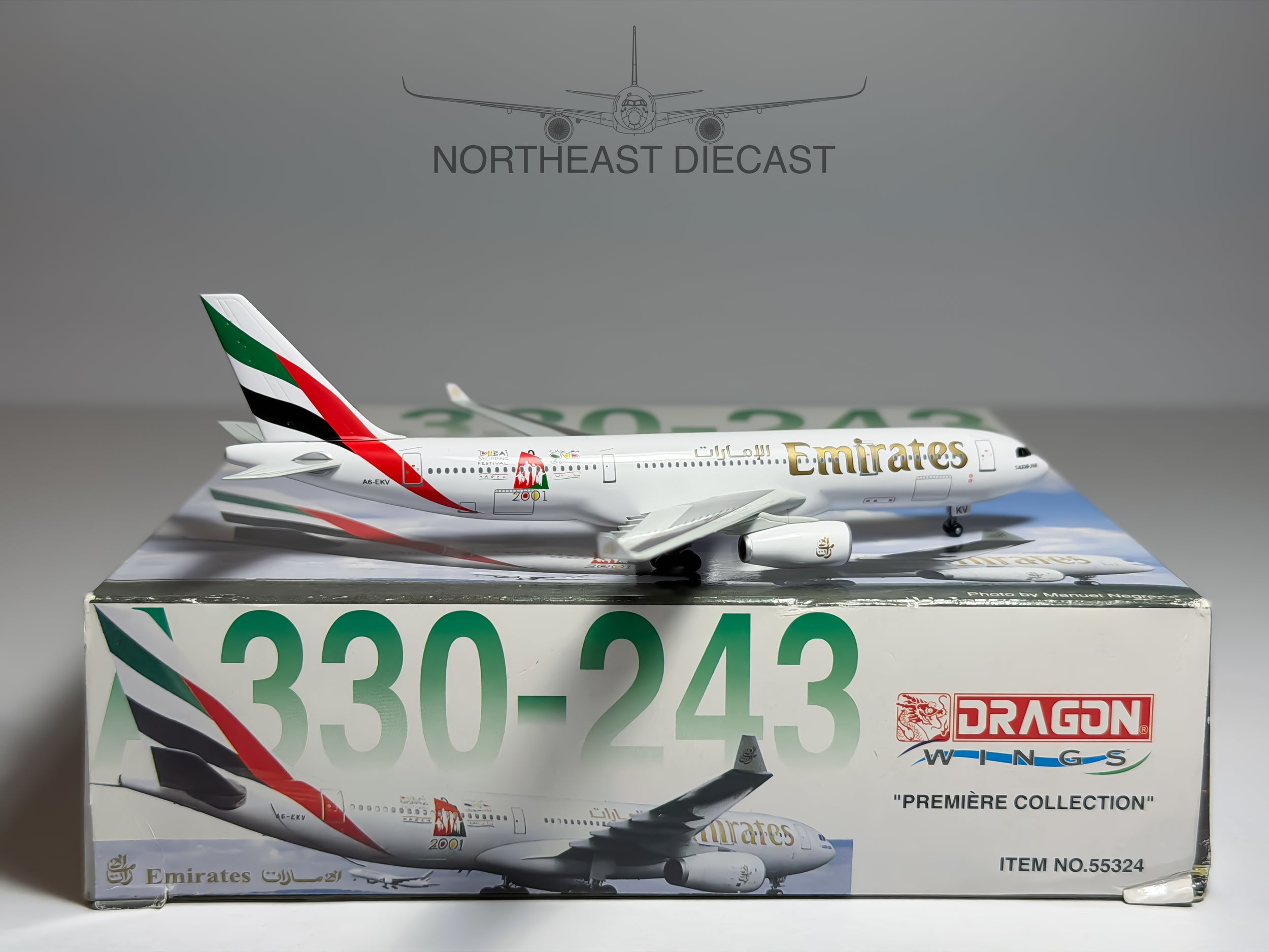 Emirates Airbus A330-200 1:400 Dragon Wings A6-EKV (55324)