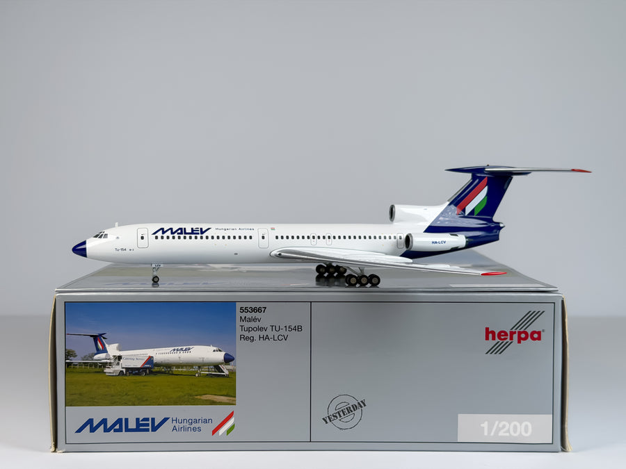 Malev Tupolev TU-154B 1:200 Herpa HA-LCV (553667)